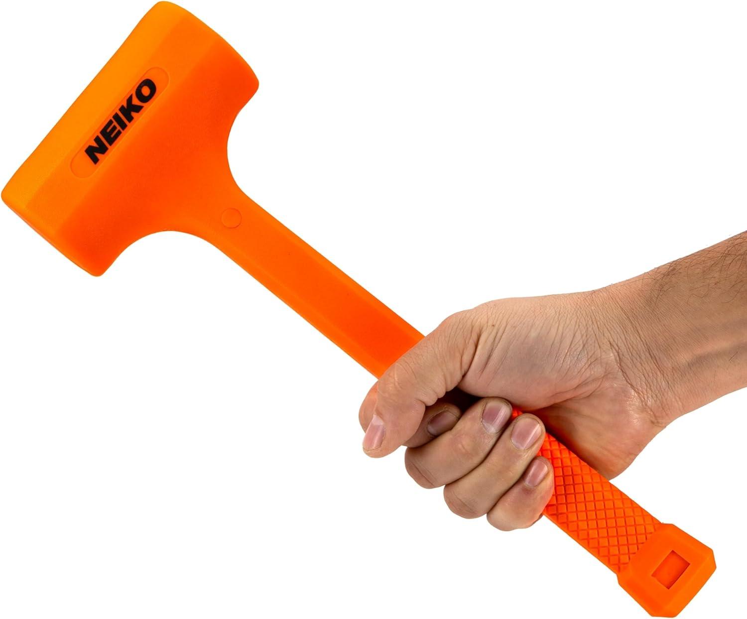 NEIKO 02888A Dead Blow Hammer Set, 3Pc Neon Orange Deadblow Mallet, 1Lb, 2Lb, 3Lb Hammers, Spark and Rebound Resistant, Unibody Molded, Checkered Grip image number 2