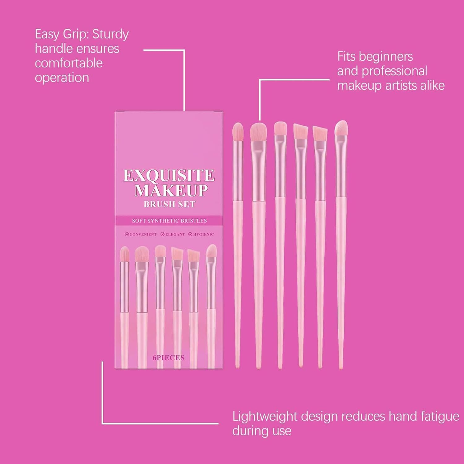 Makeup Brushes Set Professional | Detailing Soft Bristles,Professional Eyeshadow Brush Set | for Powder Cream Blending Women Home Office Party Dating Christmas image number 3