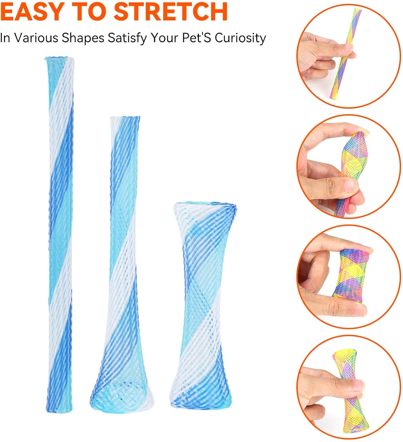 Pack of 40 Spiral Cat Toy, Wear-Resistant and Bite-Resistant Cat Toy, Elastic Toy for Cats, Colourful Creative Plastic Toy, Cat, Spiral Feathers, Interactive Cat Toy image number 1