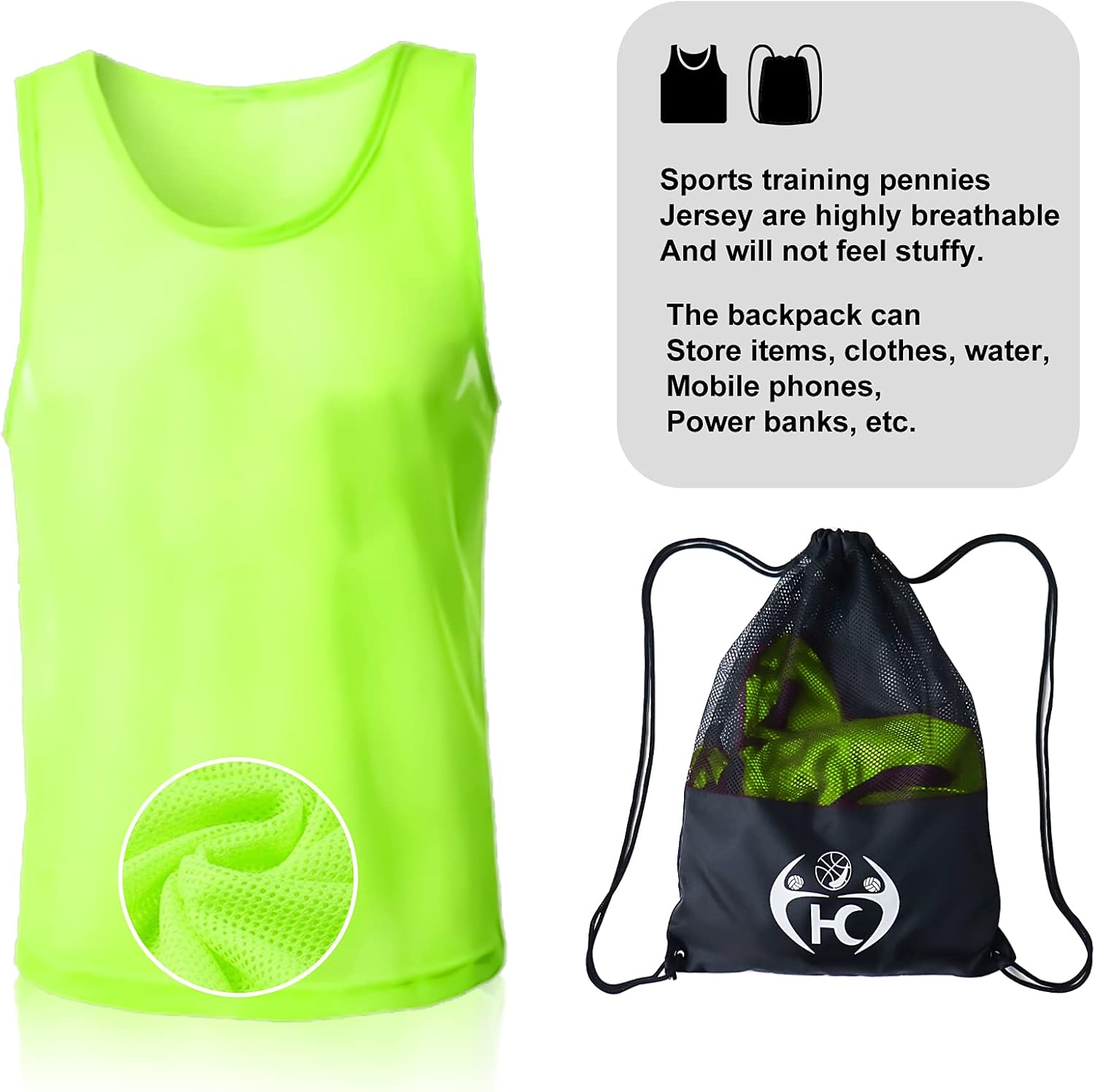 Perzomido Nylon Mesh Scrimmage Team Sports Pinnies Jerseys for Adult Youth Children image number 6