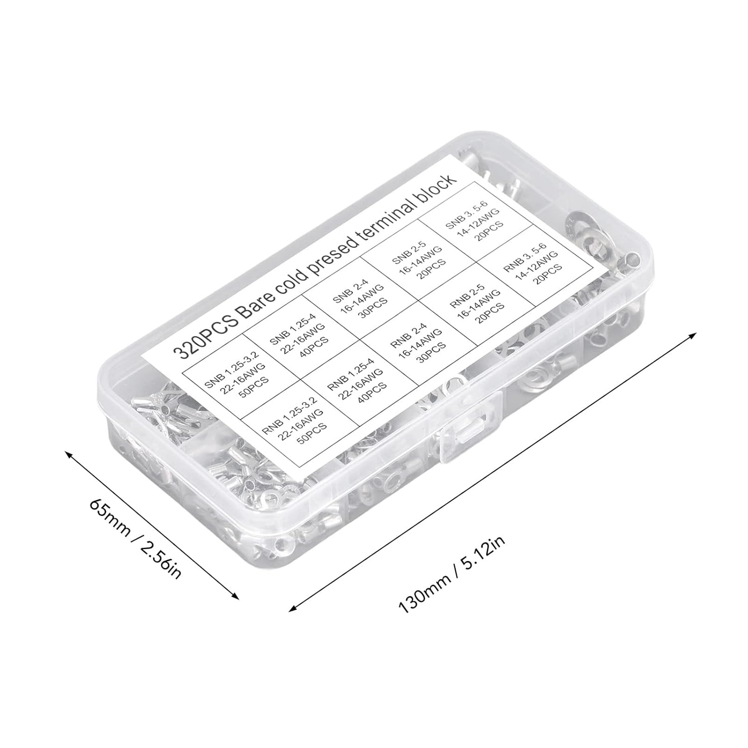 Heavy Duty Copper Fork Terminal Kit, Tinned Wide Ferrule Design for Household Appliances, Automobiles, Cabinets