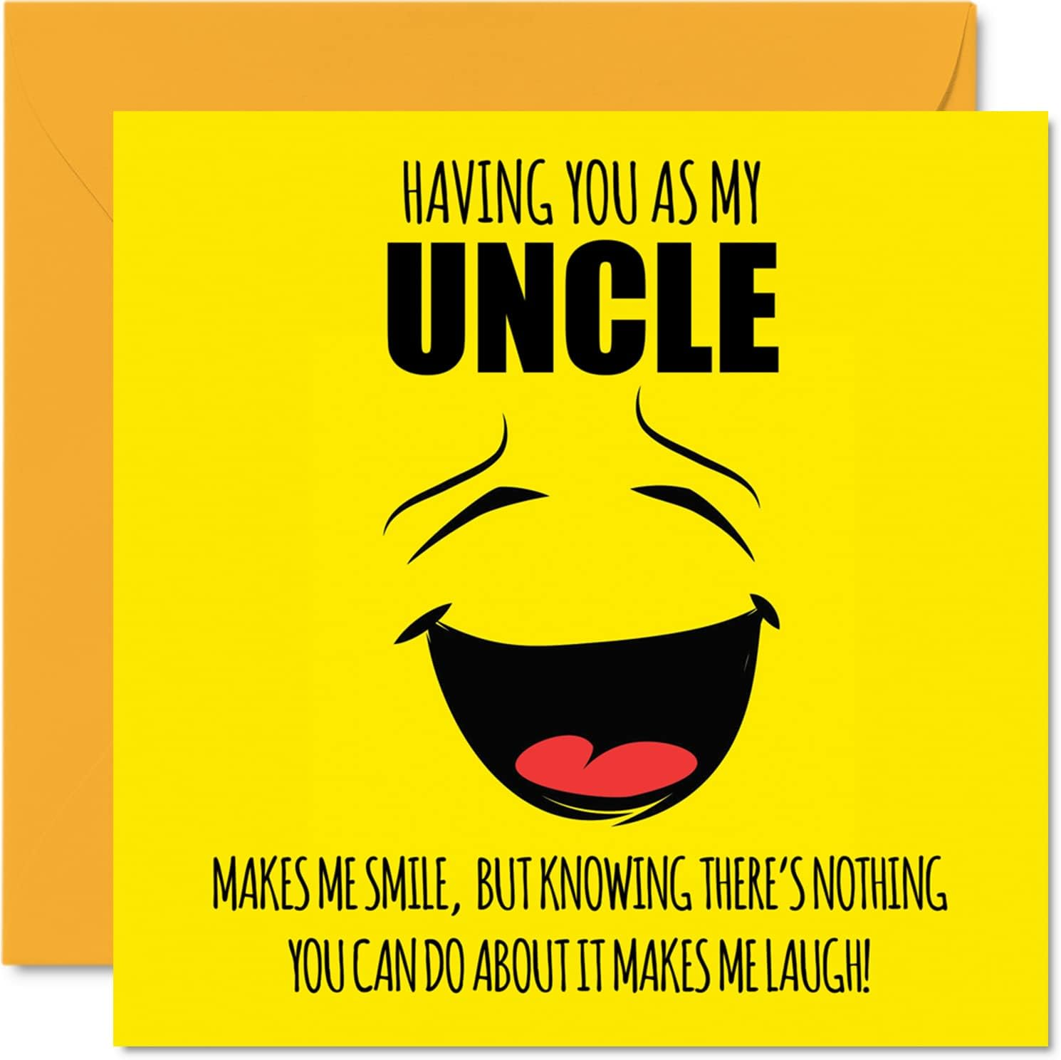 Funny Birthday Cards for Uncle - Make Me Smile - Joke Happy Birthday Card for Uncle from Niece Nephew, Uncle Banter Birthday Gifts, 145Mm X 145Mm Birthday Greeting Cards for Uncle - Cousin image number 5