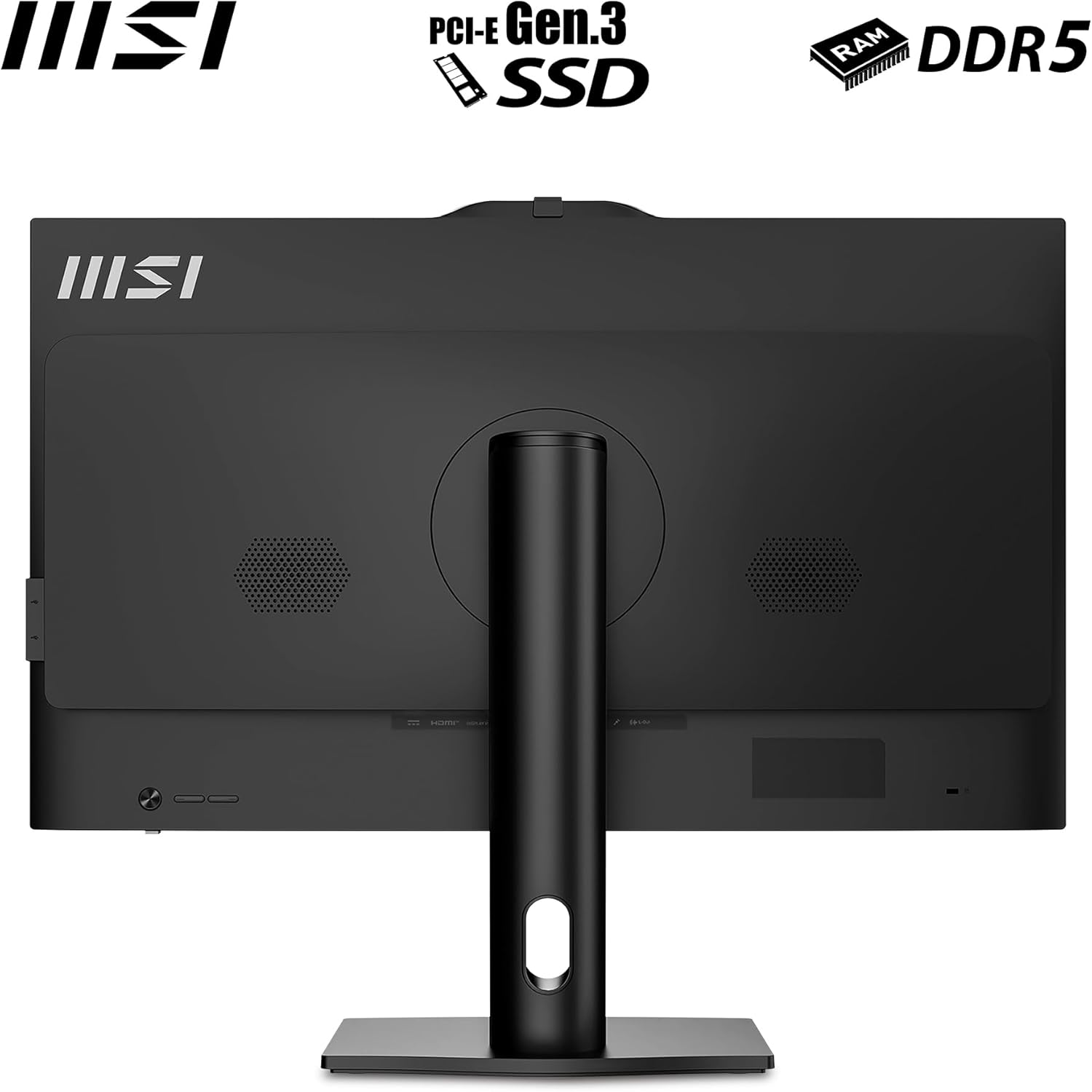 MSI PRO AP272P 14M-491AU 27" All in One Desktop PC, FHD, IPS, Intel Core I5-14400, 16GB DDR5 RAM, 512GB M.2 SSD, WIFI6E BT5.3, Win 11 Home, Webcam, Height Adjustable, Wireless KBM, White image number 3