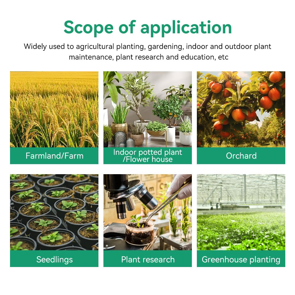 Soil Tester 6-In-1 Soil Moisture Meter Sunlight/Moisture/Fertility/Ph/Environment Temperature/Environment Humidity,Backlight LCD Display for Gardener,Lawn, Farming,Plant Care,Potting Soil Growing image number 1