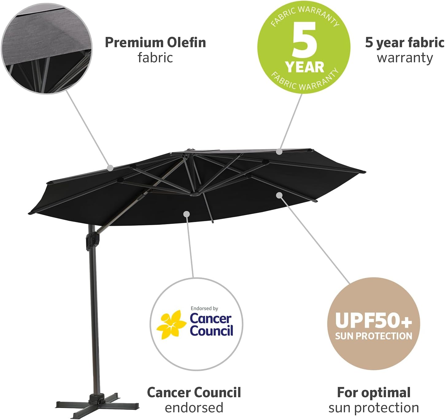 Mindil 3.5M round Cantilever Umbrella