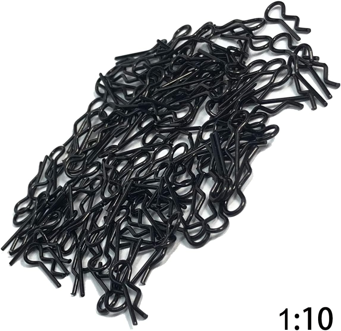100PCS Black Universal RC Car Body Shell Pin R-Type Clips Compatible with 1/8 1/10 1/16 Scale Redcat HPI Himoto HSP Exceedrc Car Truck Buggy (For 1/10) image number 1
