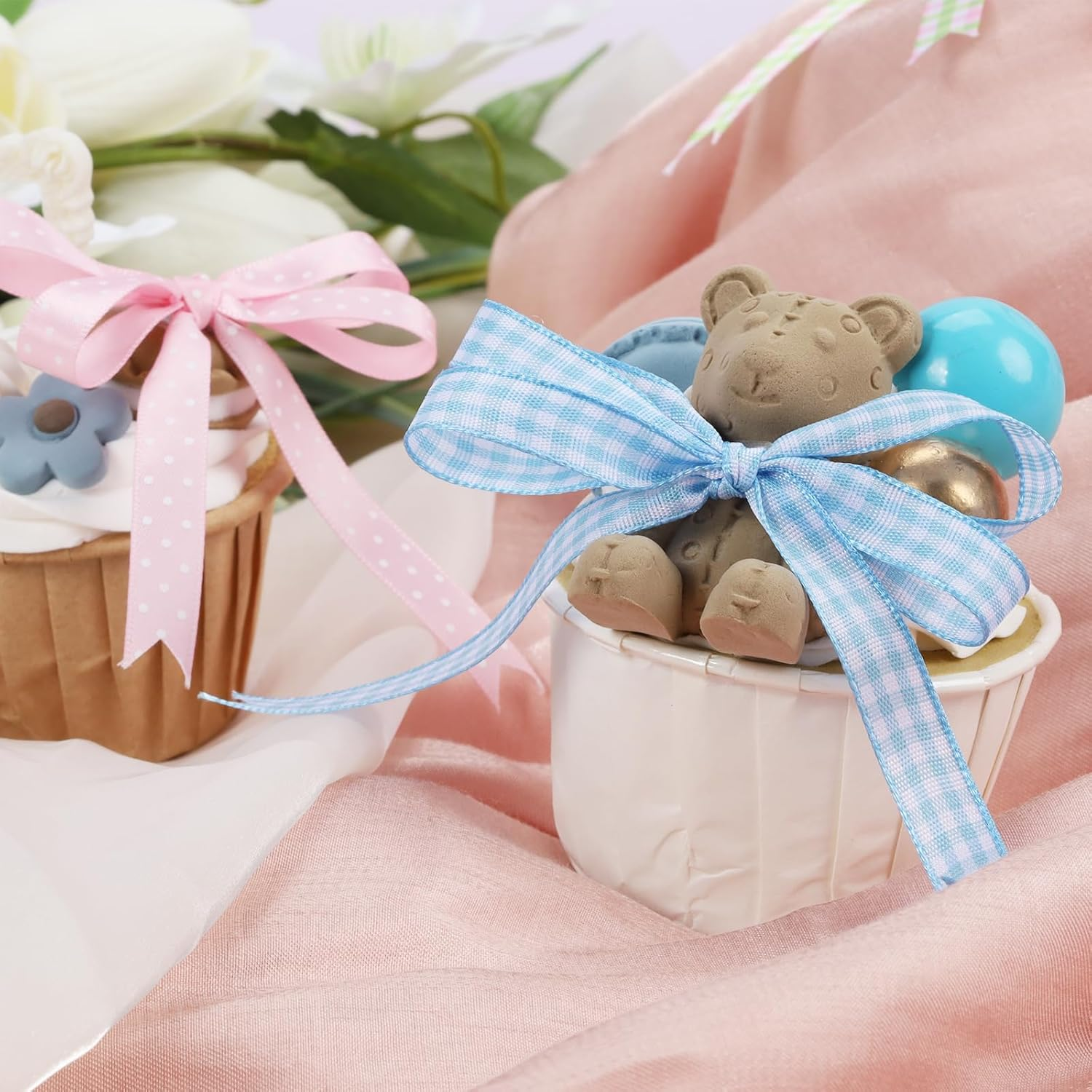 WRAPLA 10 Rolls Gingham Ribbon Set - 10Mm Wide 9M/Roll Easter Craft Ribbon for Gift Wrapping, Wedding Decorations, Hair Accessories & Aussie Florist Supplies (3/8" X10Yd) image number 2