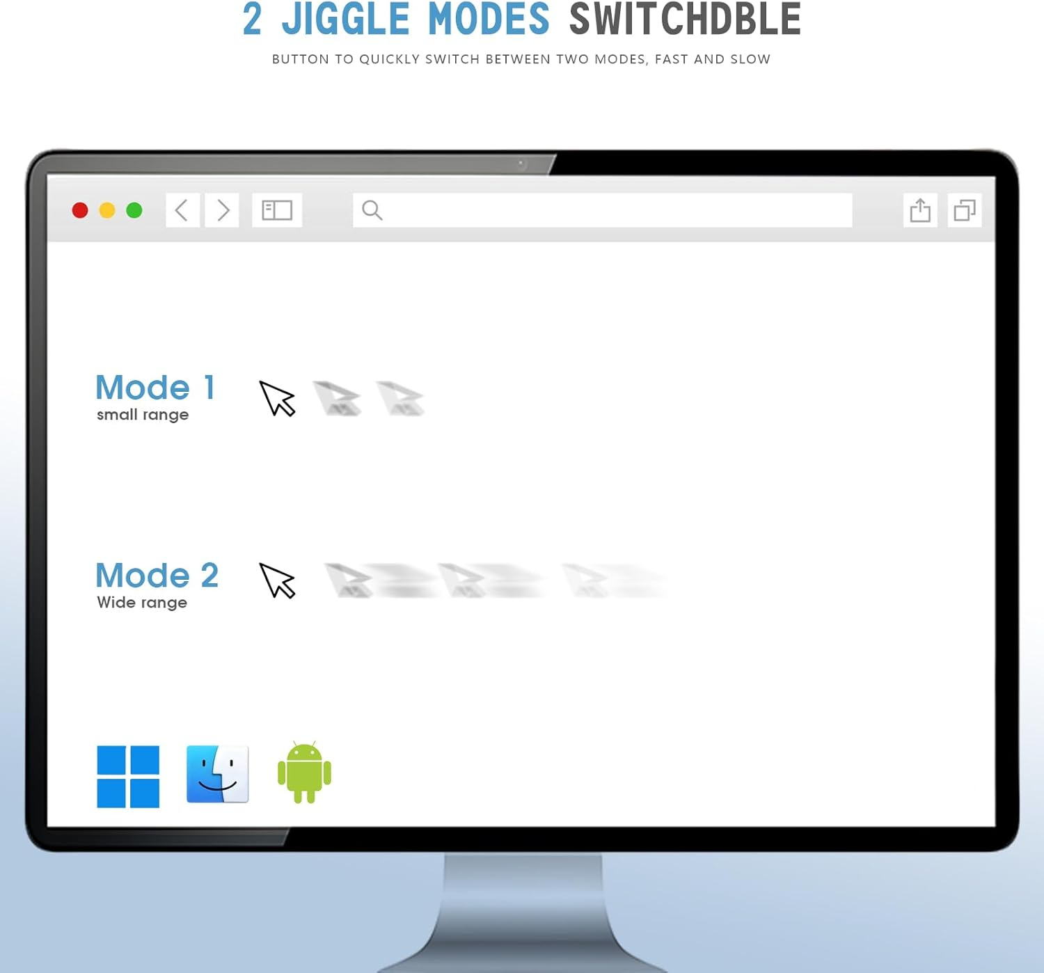 Geyes USB Mouse Jiggler, Undetectable Mouse Mover Device Has Two Swing Modes Jiggle and Multi-Track,Keeps for Computer/Laptop Awake, Driver-Free, Plug-Play，With Switch (Metal Black) image number 1