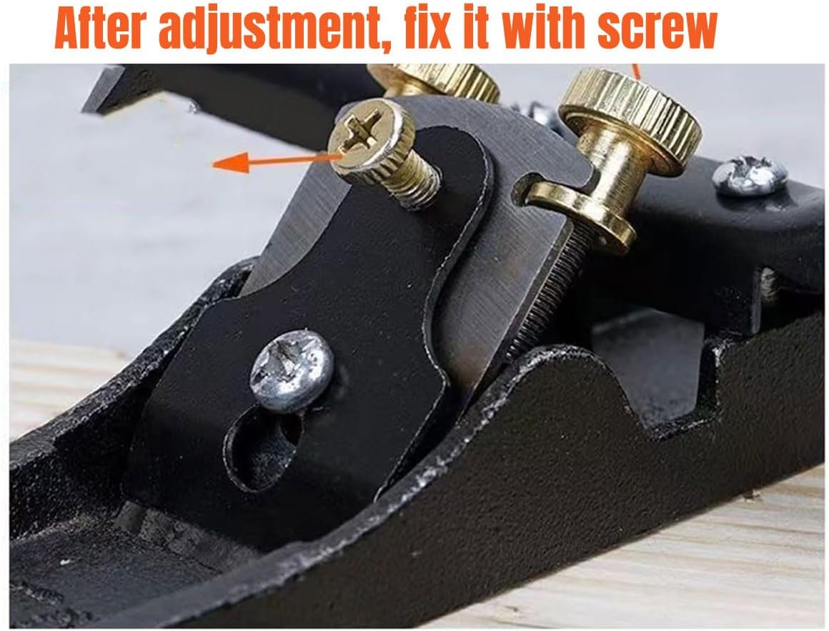 AIMALL Mini Cast Iron Wood Planer - Handheld 6.69 Inch Manual Trimming Planer with 2.28 Inch Blade, Small Flat Planer for Woodworking image number 2