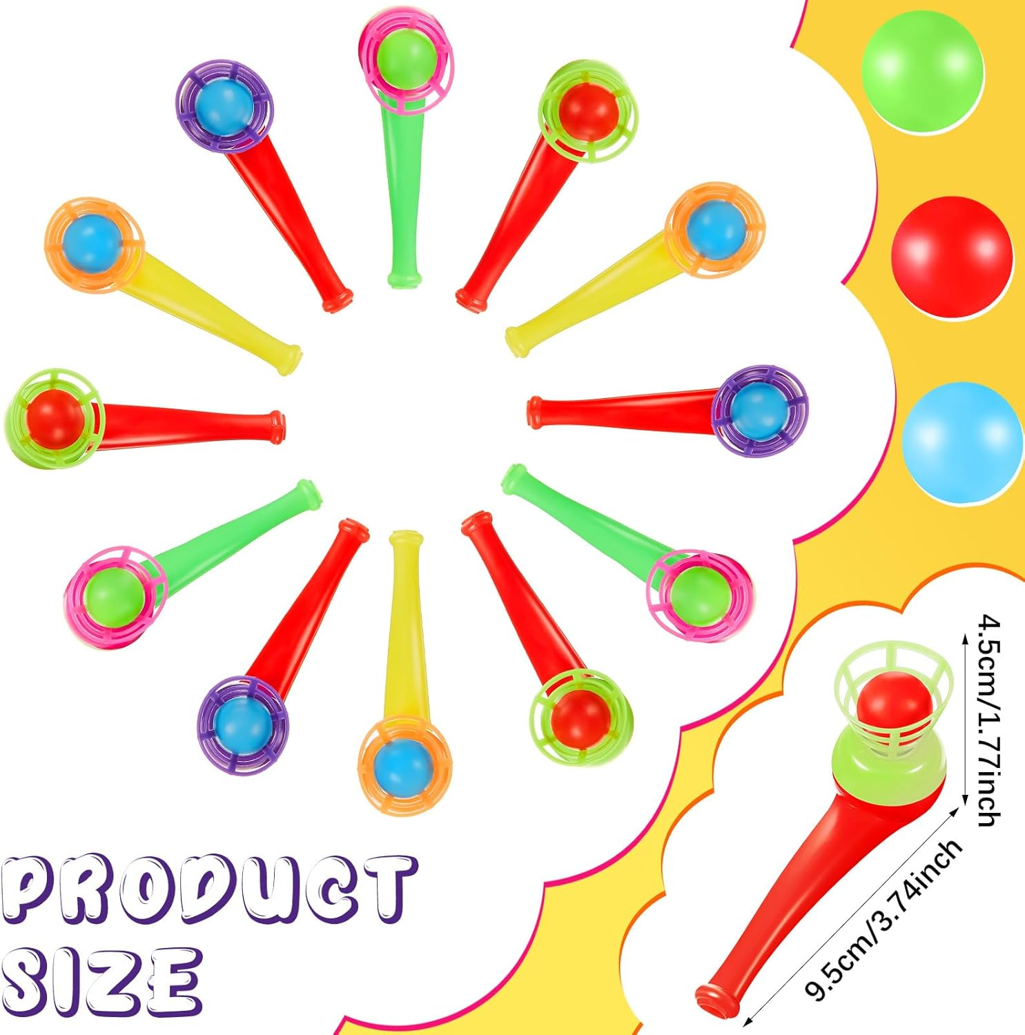 Liliful 50 Pieces Ball Blowing Toy Floating Blow Pipe Balls Stress Reliever Floating Ball Toy for Birthday Party Balance Game Favors Gift Bag Stuffers Random Color