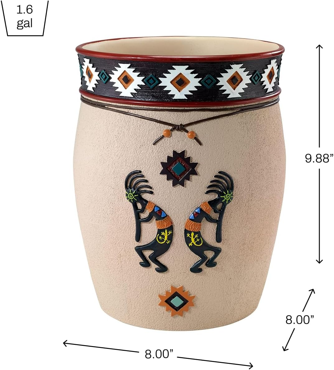 Avanti Linens Navajo Dance Collection, Decorative Wastebasket