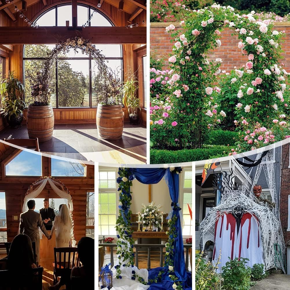 Newsmarts 7.9Ft Metal Garden Arch Army Green Garden Arbor for Climbing Plant Outdoor Wedding Party image number 4