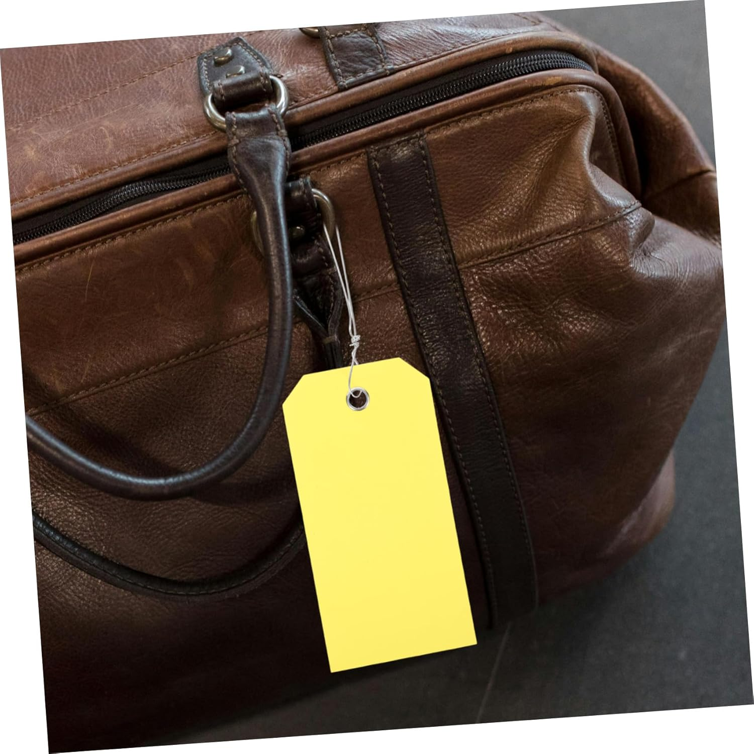 TOGEVAL 100Pcs PVC Label Hanging Card Wire for Luggage Identification Writable Travel Suitcase Tags String Tags for Backpack image number 4