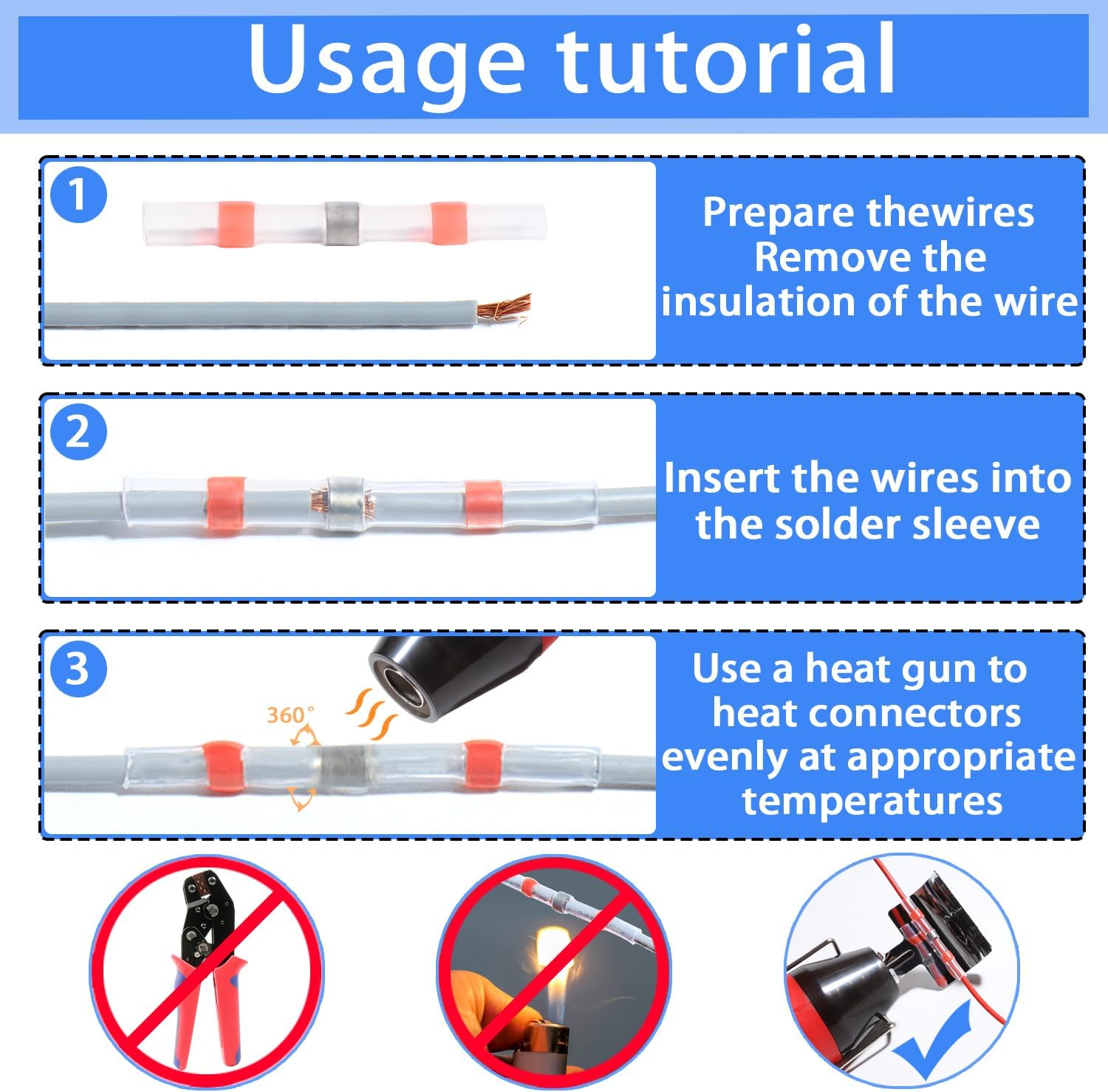 Aikoolwer Solder Seal Wire Connectors Self Soldering Shrink Butt Waterproof Insulated Electrical Terminals Marine Automotive Boat Truck Wiring Stick Solderstick Connector Kit image number 5
