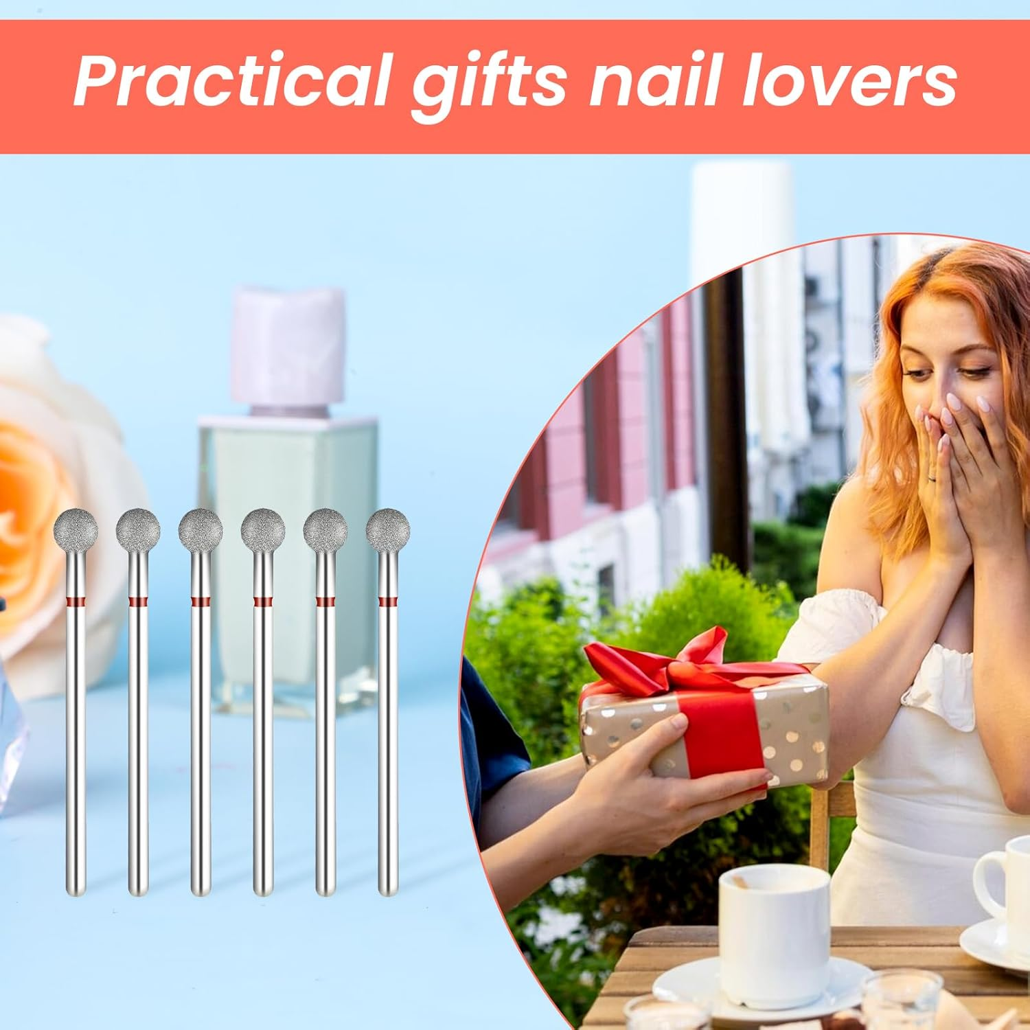 6 Pcs Nail Drill Bits Ball Bit Nail Drill Cuticle Bit for Nail Drill 3/32'' Cleaning Nail Bits Professional Cuticle Drill Bits for Acrylic Manicure Pedicure Cuticle Gel Polishing image number 1