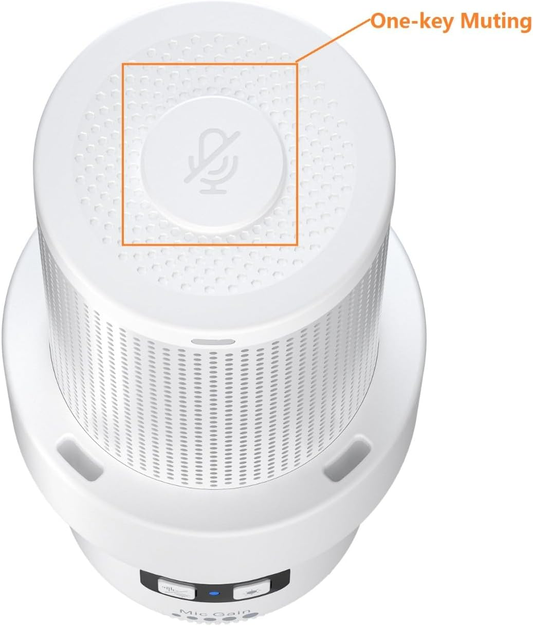 Comica Ejoy Uni a USB Microphone for Computer and Smartphone,Rgb Cardioid Condenser Gaming Mic for Podcasting,Streaming,Recording,Music Creation,With Boom Arm Stand-White