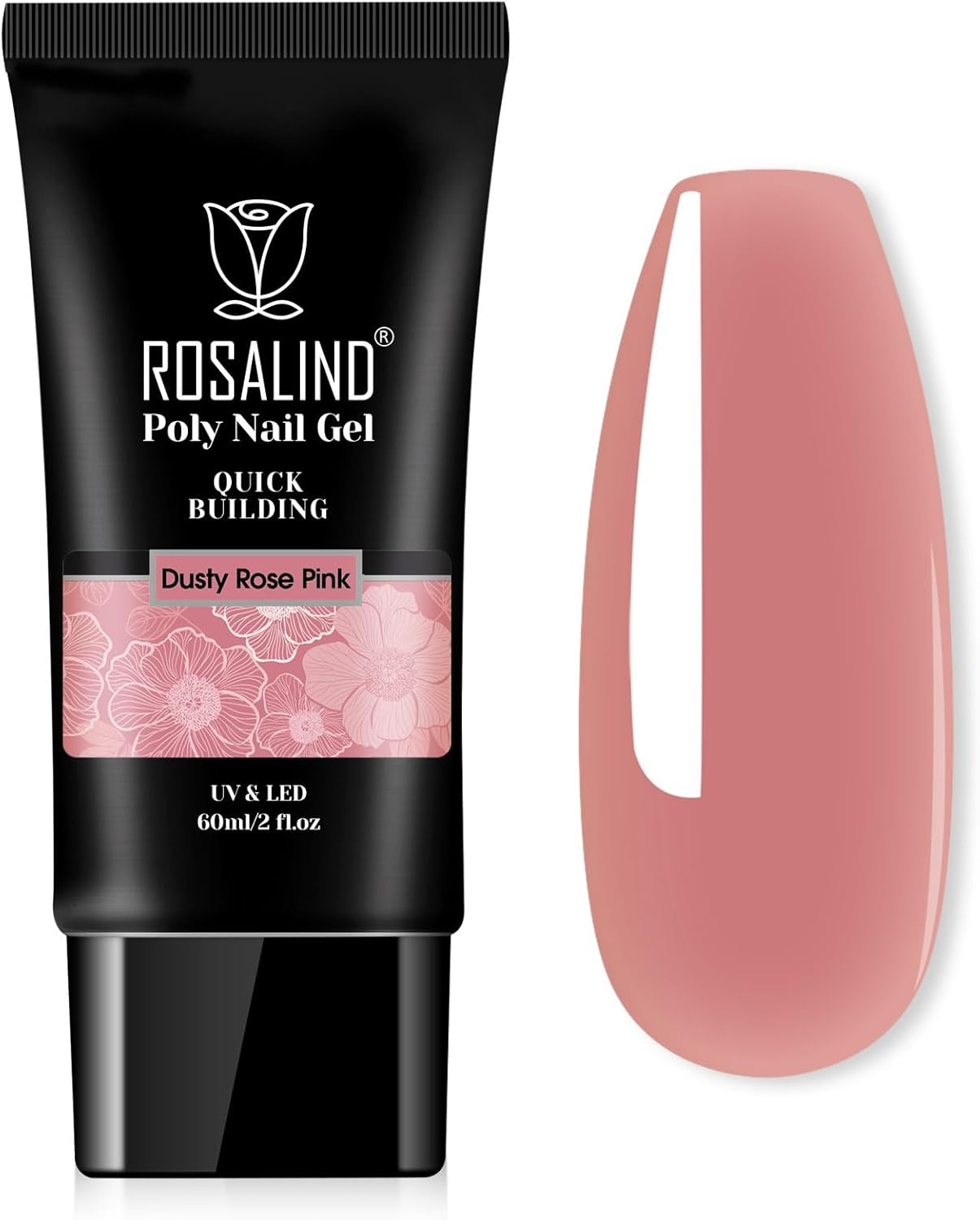 ROSALIND Nude Pink Christmas Poly Nail Gel, 2 Oz Extension Rose Pink Neutral Builder Pink Gel Quick Building, Gel Acrylic Poly in Tubes for Nail Extension image number 2