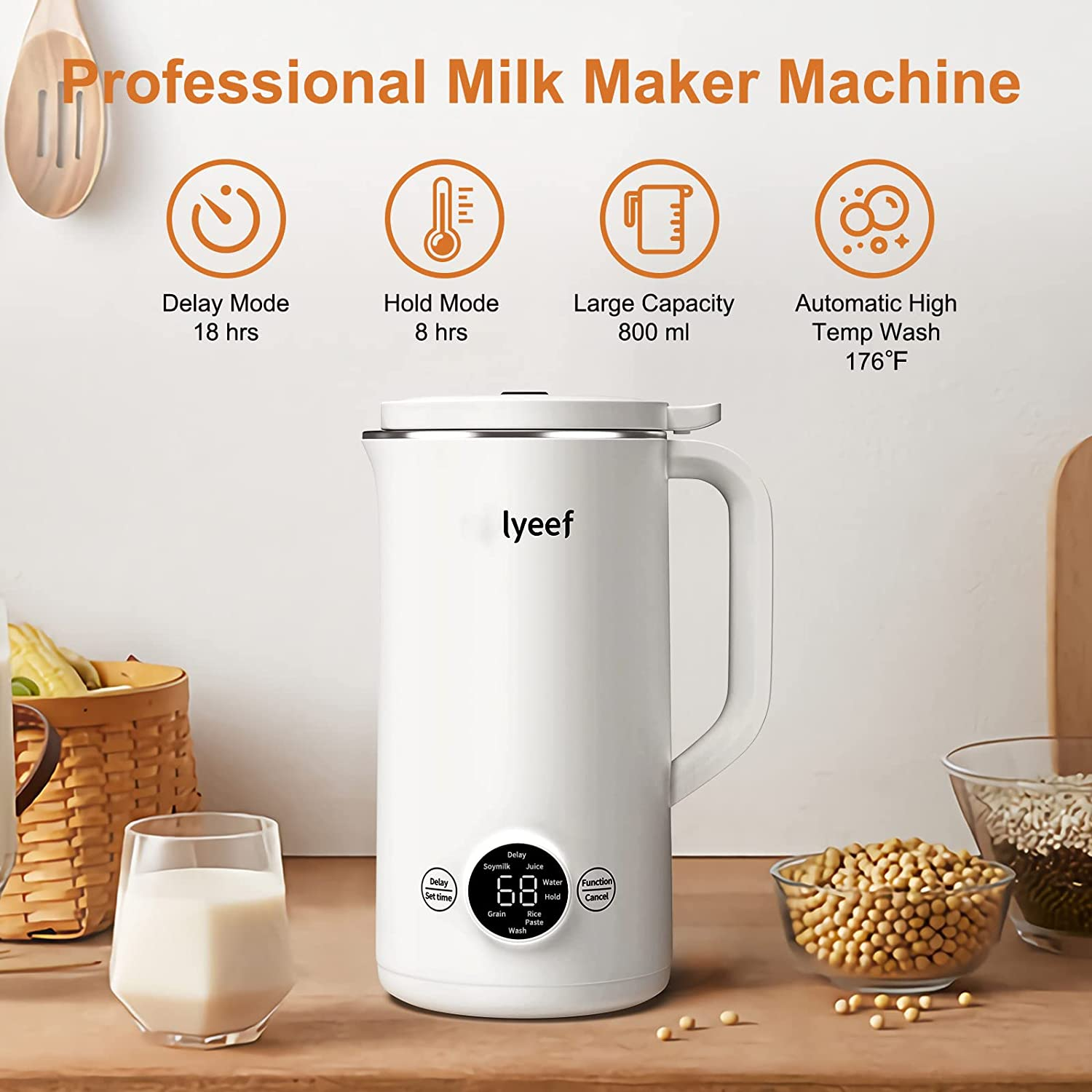 Automatic Soy Milk Maker Mini Soybean Milk Machine Electric Fruit Juicer Rice Paste Maker, AU Plug