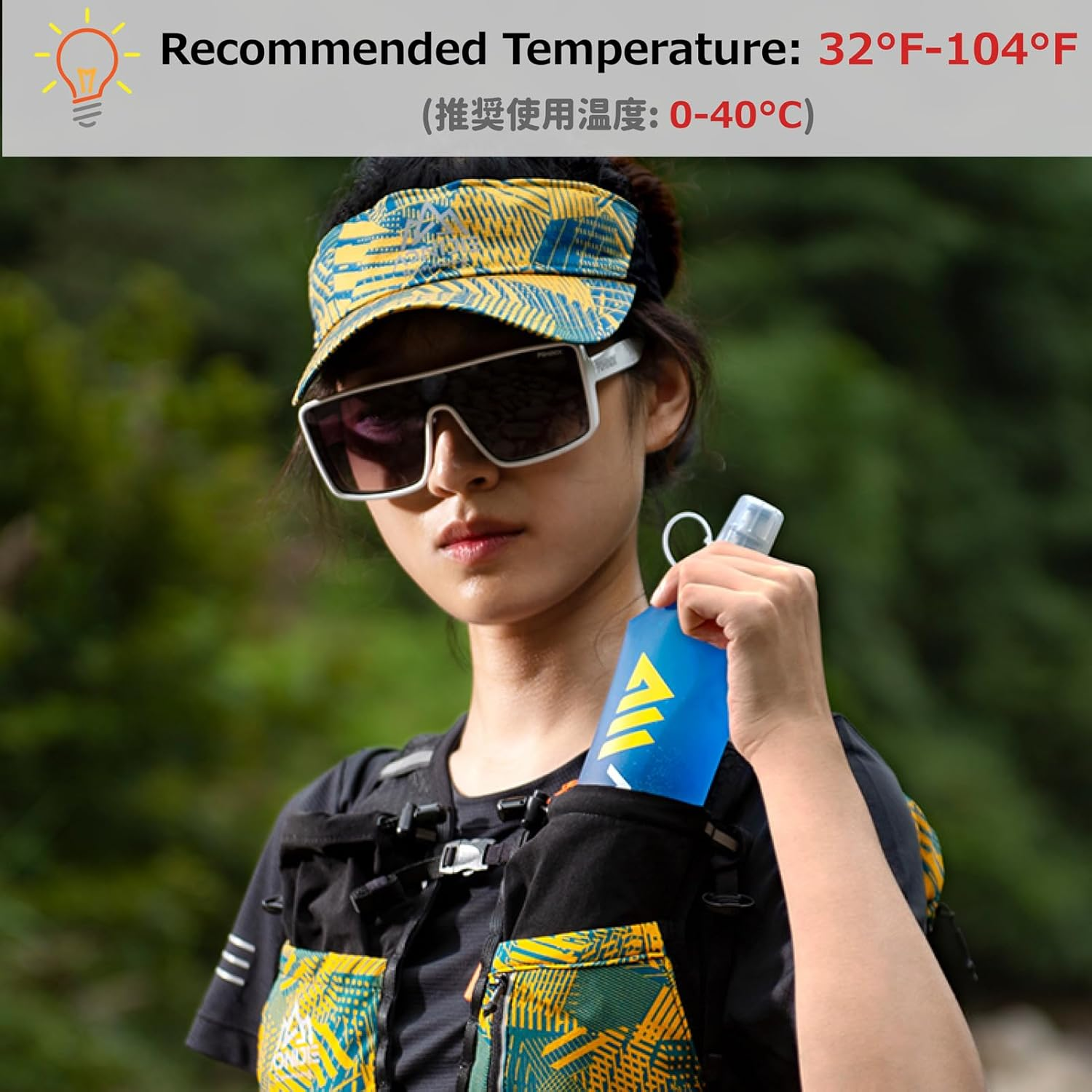 Azarxis Hydration Bladder Soft Water Bottles, Bpa-Free, Leak-Proof, Sports Soft Flask Water Bladder for Backpack, Hiking, Jogging, Camping, Climbing - Blue image number 4