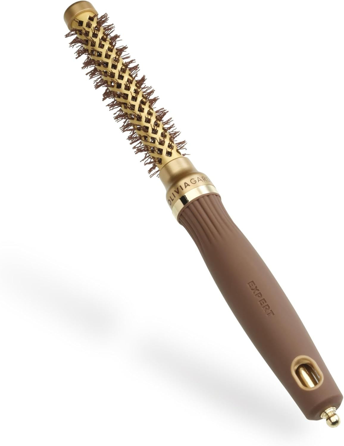 Olivia Garden Expert Blowout Shine &ndash; Gold & Brown - 35 - Ceramic Coated round Brush for Smooth Blowout, Frizz-Free Hair & Radiant Shine