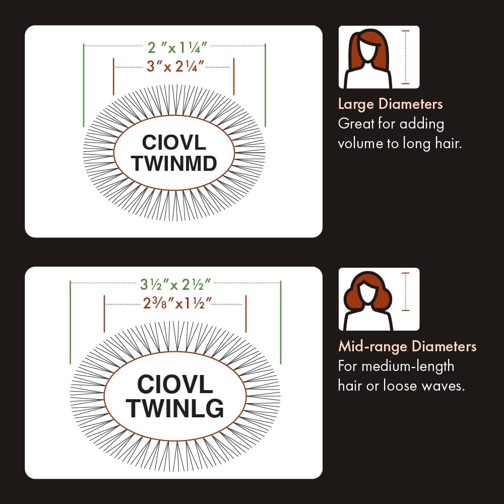 Olivia Garden Turbo Vent Oval Twin & 100% Boar Hair Brush CIOVL-TWINMD (Twin Medium) image number 2