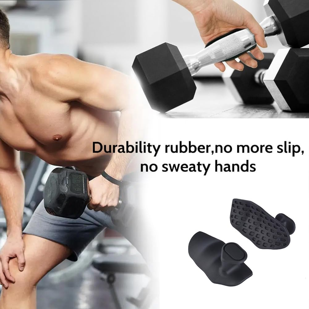 2 Pairs Weight Lifting Grips (Black + Gray) | Premium Gym Grips for Deadlifts, Rows & Pulls | Fingerless Workout Gloves for Men & Women | Palm Protection for Callus Prevention image number 2