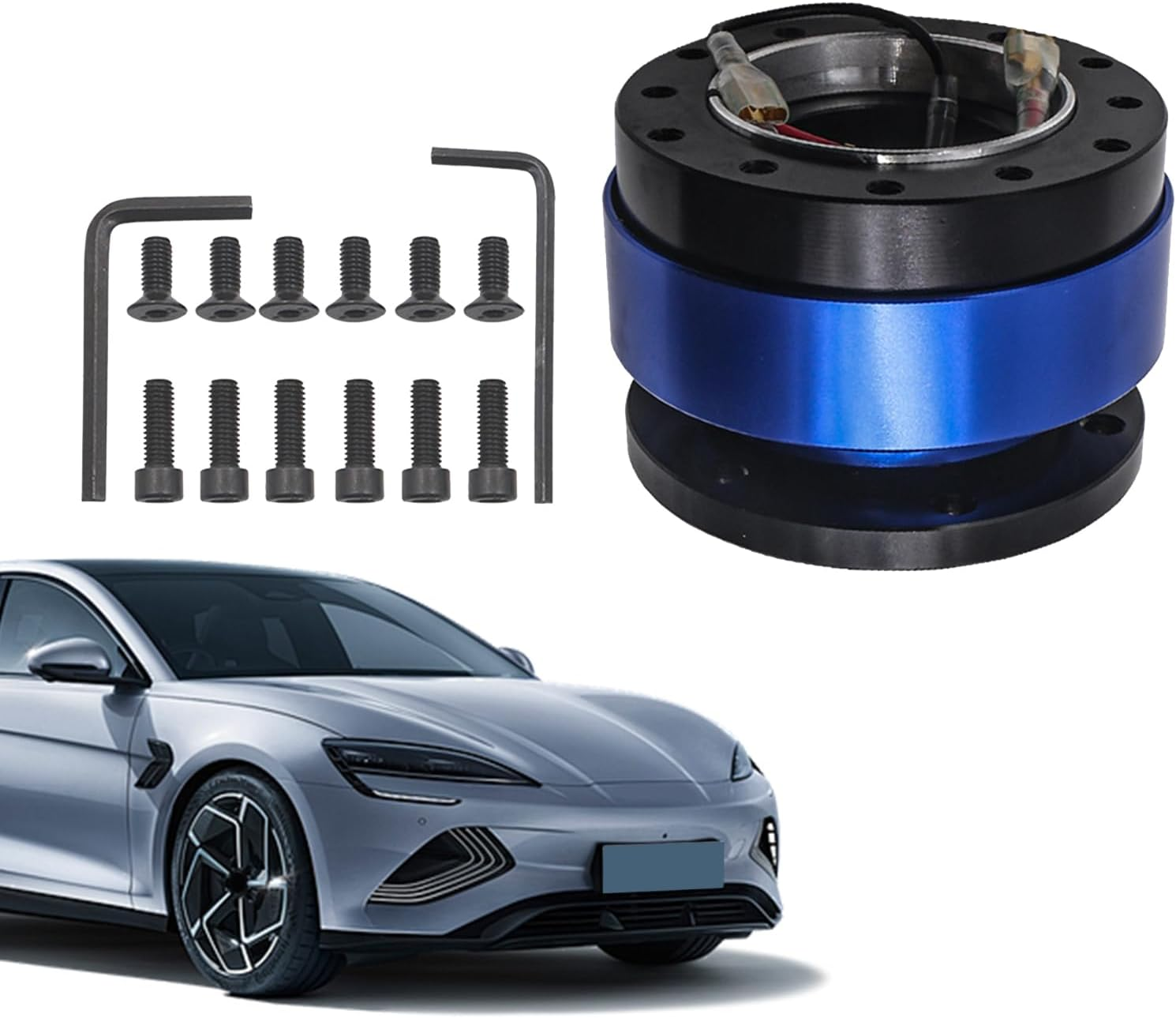 Quick Release Steering Wheel Hub, Steering Wheel Quick Release Hub Adapter, Compact Removable Small Replacement Adapter for Car Truck Boat Automotive Drift Adventure