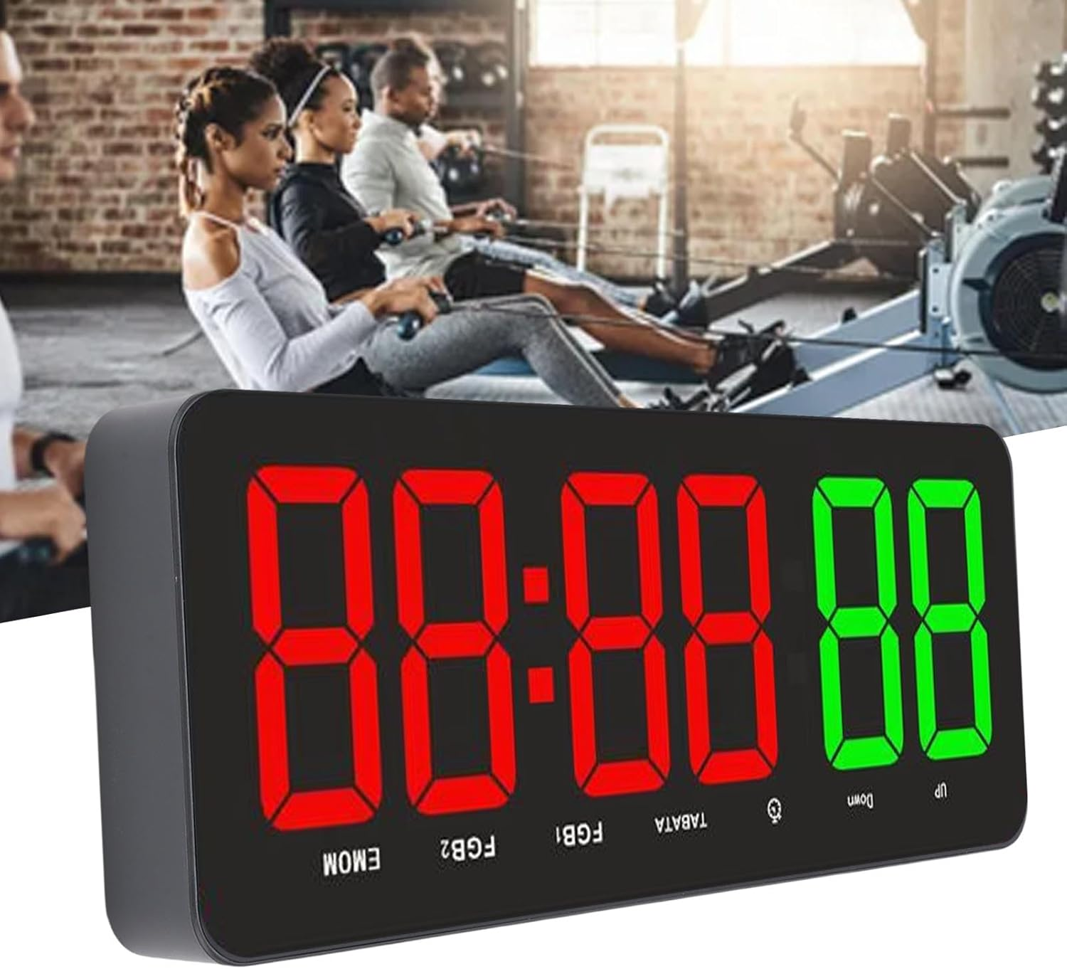 Dpofirs Portable Gym Timer Clock, 12.4 Inch Workout Interval Timer with Remote Control, Countdown Count up Stopwatch Wall Mounted for Training Boxing