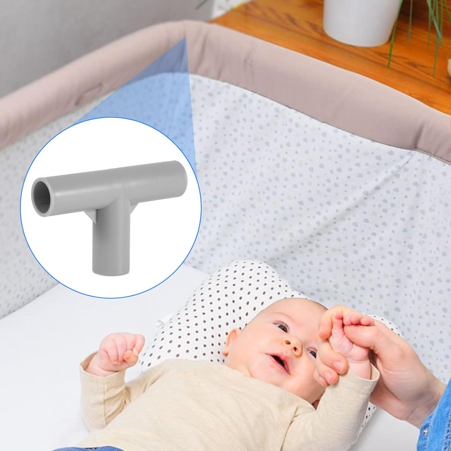 2Pcs Baby Playpen Parts T-Shaped Joints, 0.75 Inch Inner Diameter Baby Playpen Replacement Connectors Playpen Replacement Parts Baby Playpen Accessories for Baby Play Yard image number 3