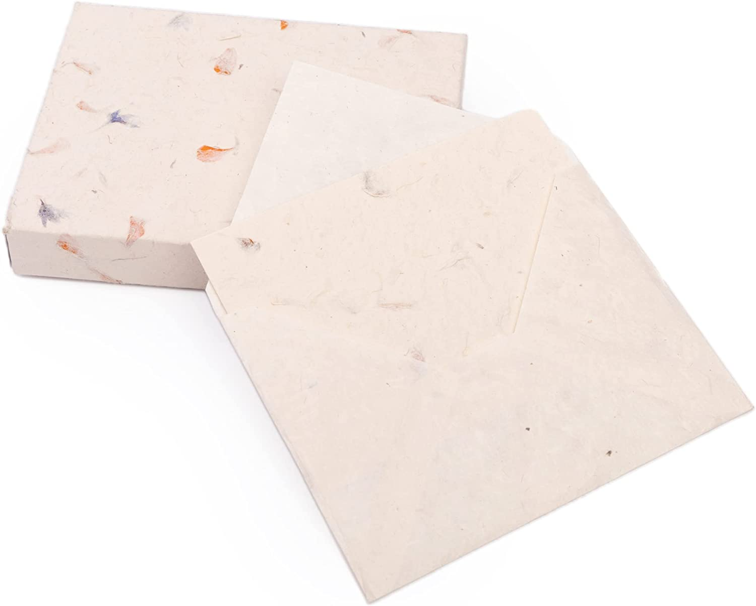 HIMALAYAN BAZAAR Lokta Paper Greeting Cards and Envelope Set - Ecofriendly Stationary Blank Note Cards | All Occasion Greeting Cards | Handmade in Nepal