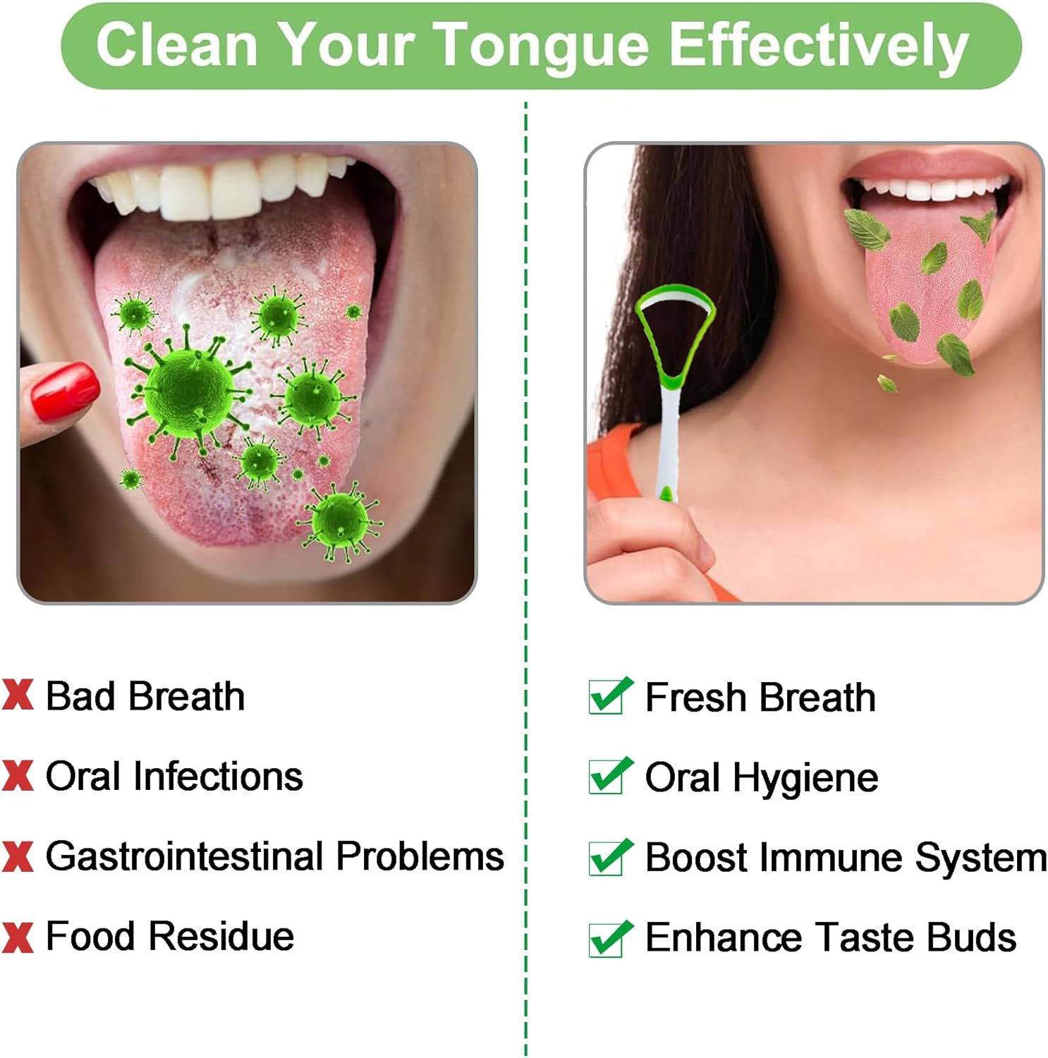 3PCS Tongue Scraper Set, Soft Silicone Cleaners, BPA Free Oral Care Tools image number 3