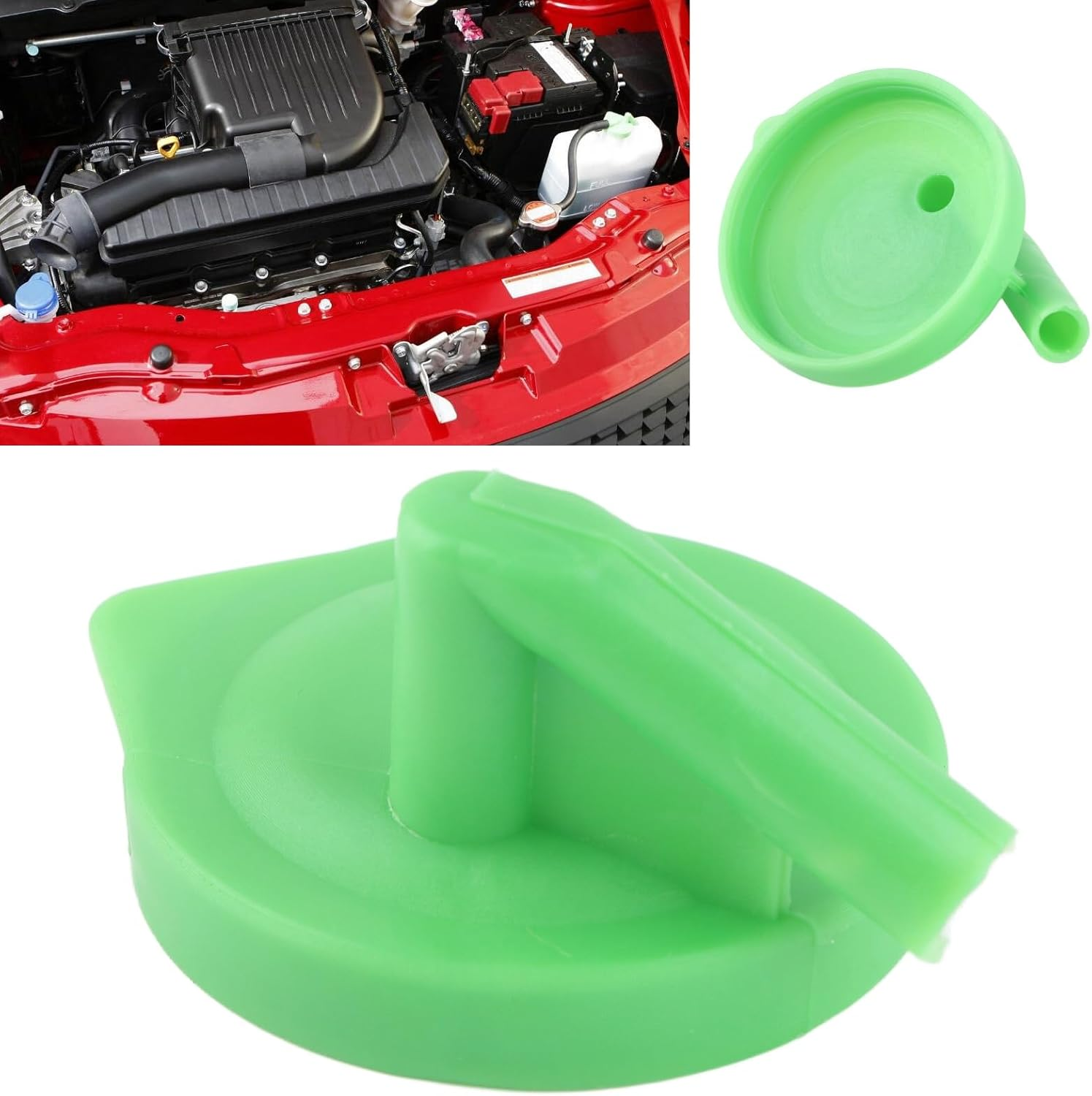Qiilu Radiator Expansion Coolant 17932-63J00, Fit for Suzuki Swift 2005-2010, Splash Vitara 2016+, S-Cross Grand Vitara 2007-2015, ABS Material, Green Color image number 5