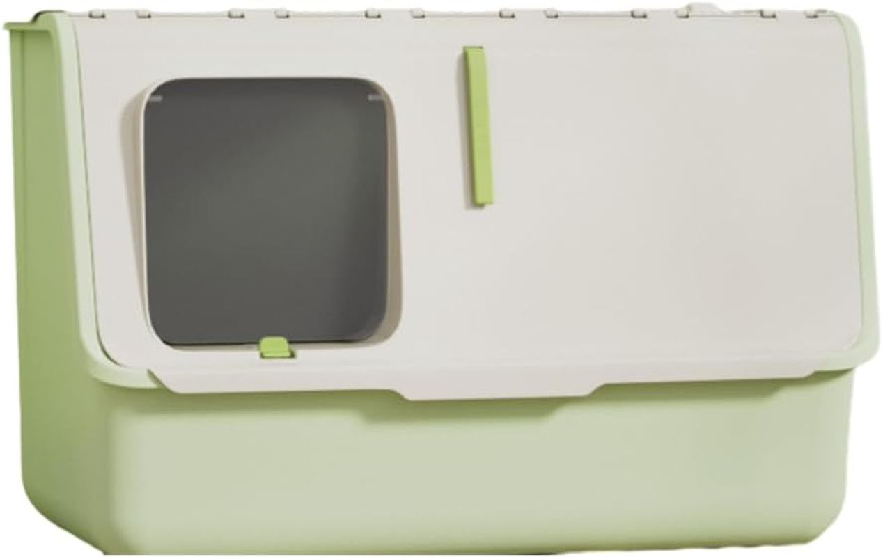 AIMALL 1Pc Fully Enclosed Cat Litter Box 23.6In for Large Cats up to 20Kg Anti-Odour Easy Clean Design with Adjustable Entry