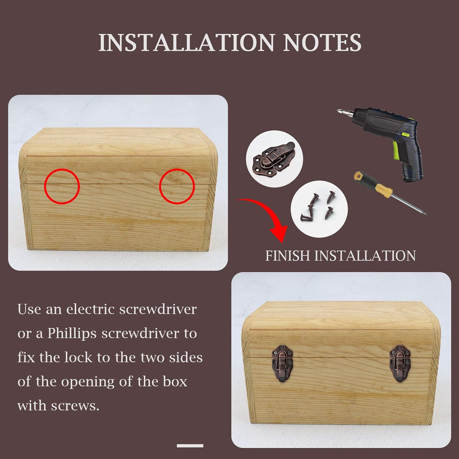 Emsea 8Pcs Box Case Latch Hasp, Retro Style Metal Duckbilled Box Lock Toggle Cabinet Catch (Antique Copper) - Silver image number 2