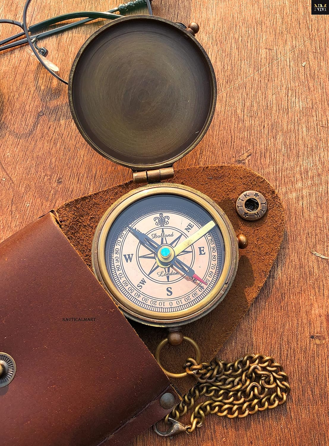 Ralph Waldo Emerson Quote Brass Compass Do Not Go Poem Compass with Leather Case for Graduation, Baptism, Confirmation - Brass Pocket Compass Gifts