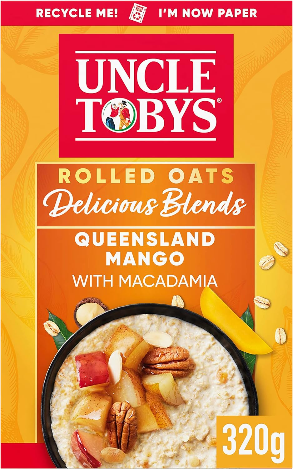 Uncle Tobys Oats Delicious Blends Porridge Mango & Macadamia 320G image number 1