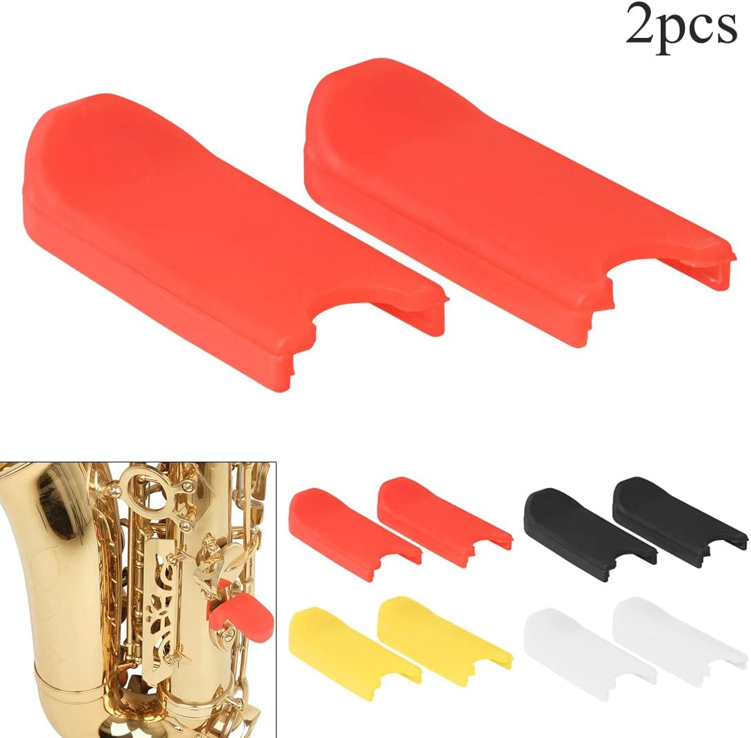 Origlam 2Pcs Saxophone Thumb Rest, Comfortable Rubber Finger Rest Cushion Pads Clarinet Thumb Rest Cushion for Sax Thumb (Black)