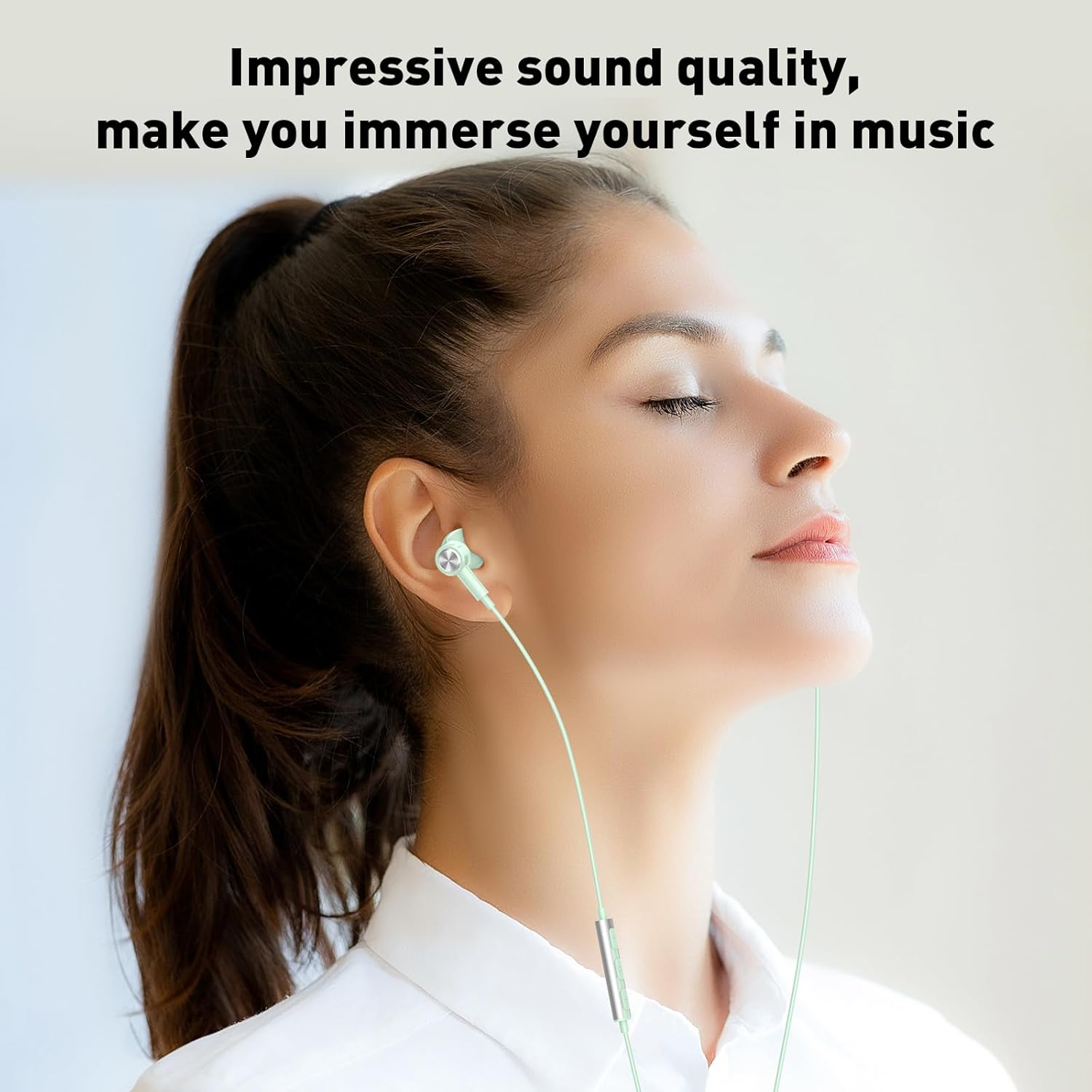 USB C Headphones Type C Earphone for Samsung Galaxy S25 Ultra S24 plus S23 S22 S21 Hifi DAC Magnetic for Apple Wired Earbud with Microphone for Iphone 15 16 Pro Max 16E Android Pixel 10 9 8 Mint Green - Mint Green image number 2