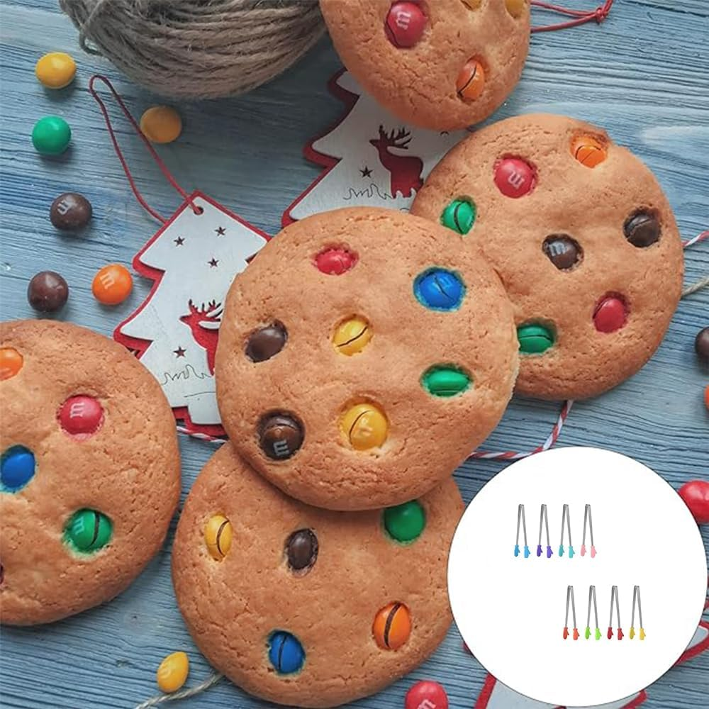 8PCS Silicone Mini Tongs, 5Inch Glove Shape Food Tongs, Colourful Small Kids Tongs for Serving Food, Ice Cube, Fruits, Sugar, Barbecue,Kitchen Gadgets image number 2