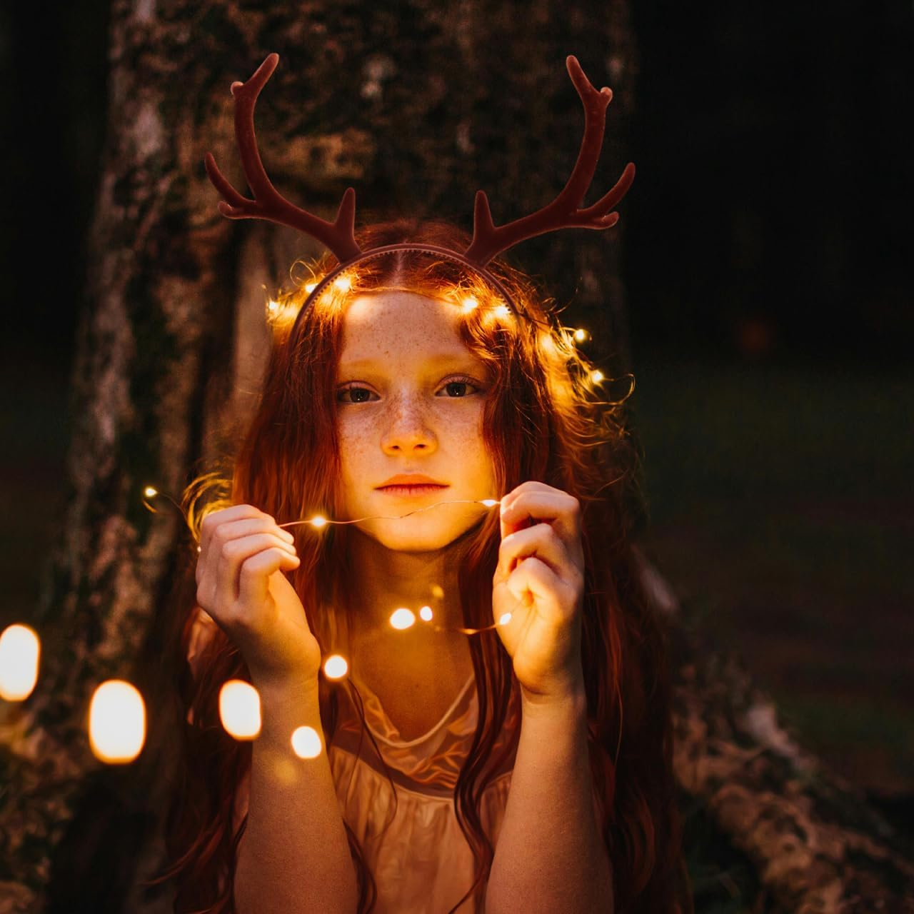 Healvian Reindeer Antlers Headband Elk Horns Deer Antlers Headband Carnival Headdress Elk Headgear Headpiece for Fancy Dress Cosplay Costumes Carnival Halloween Christmas Party image number 4