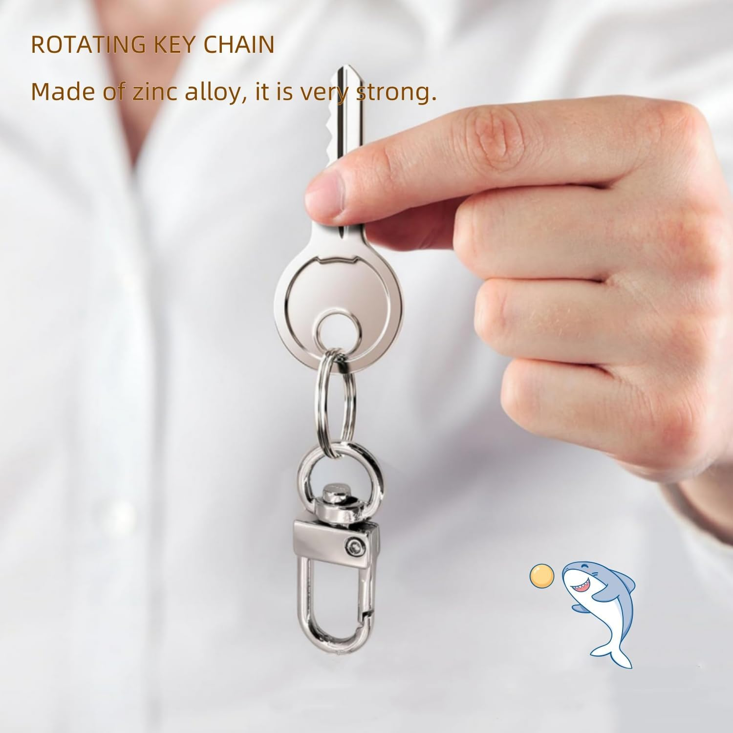 30Pcs Metal Lobster Claw Clasps,360&deg;Swivel Hooks for Lanyards Swivel Key Chains Rings Connector Swivel Lanyard Snap Hook for Handbags DIY Crafts (Silver) image number 3