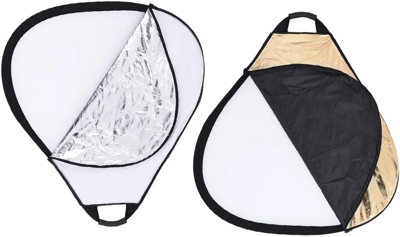 REFLEX CAMERA 5-In-1 Triangle Photography Reflector 30Cm (11.8In) | Gold Silver White Transparent Black | Single-Hand Grip | Portable Durable Light Reflector with Carrying Case (80Cm (31.5In)) image number 4