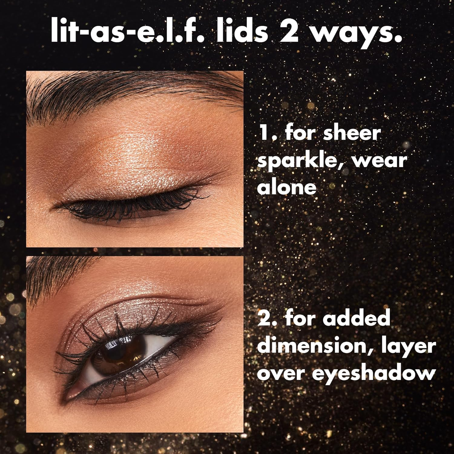 E.L.F. Fine as Fleck Glitter Eyeshadow, Long-Lasting Sheer Eye Makeup with a Shimmer Finish, Soft, Smooth Formula, Vegan & Cruelty-Free, Straight Fire - Filthy Rich image number 6