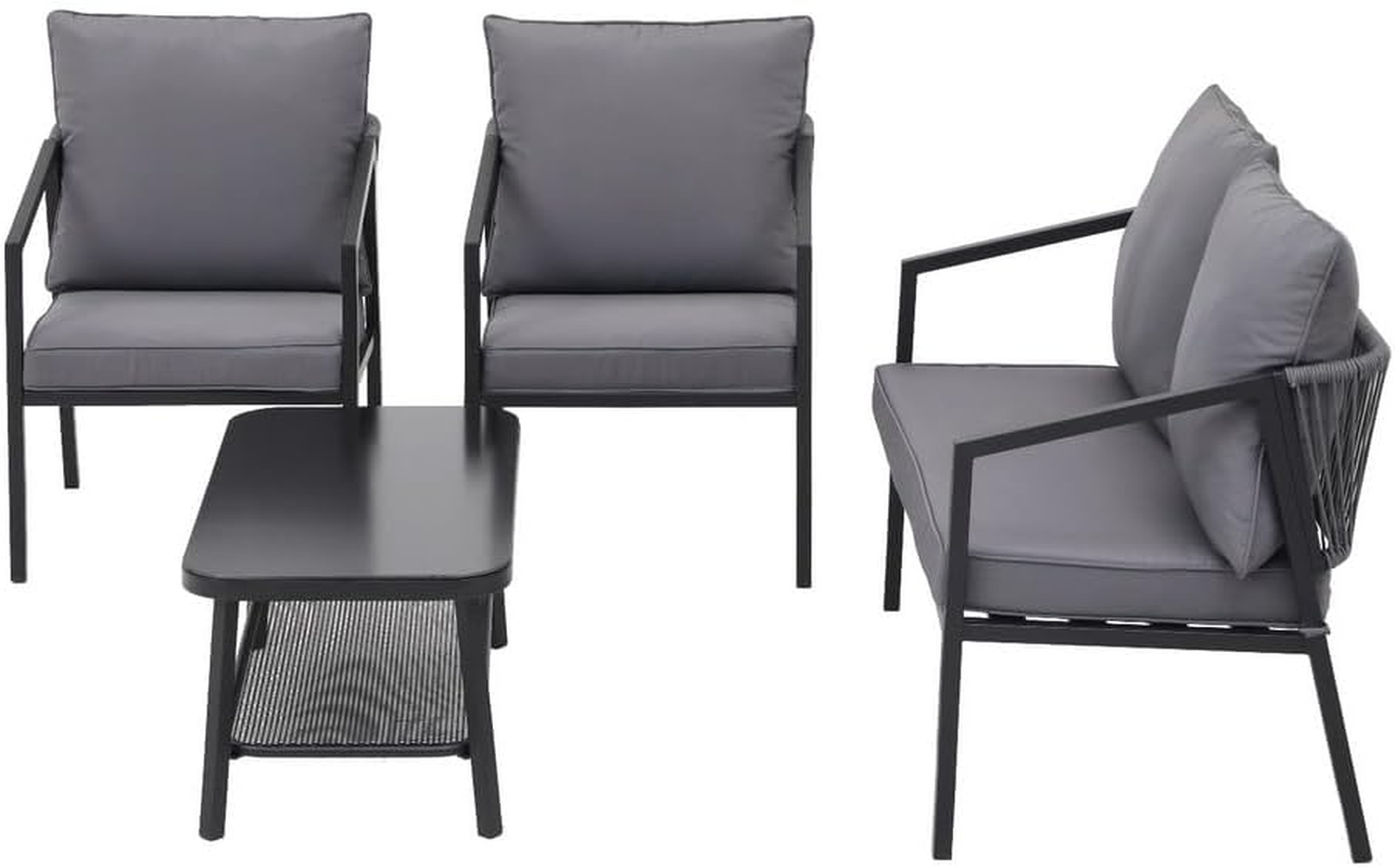 Gardeon 4 Seater Outdoor Sofa Set 4PCS Table Chair Setting Garden Furniture