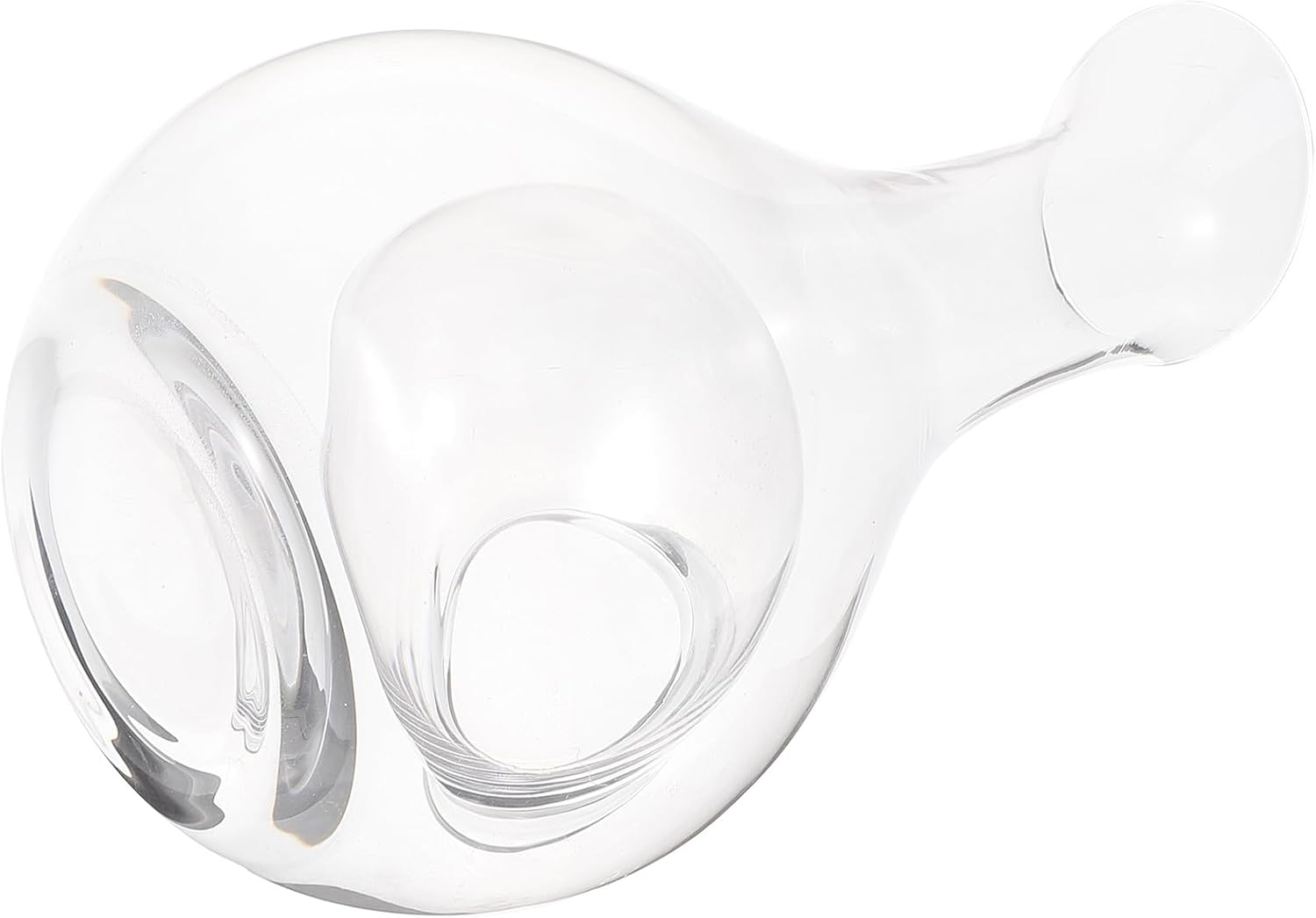 SOLUSTRE Creative 385Ml Glass Wine Decanter with Ice Slot, Japanese Style Liquor Divider and Water Pitcher, Inclined Mouth Glass Dispenser for Red Wine Serving and Aeration in Home Dining image number 3