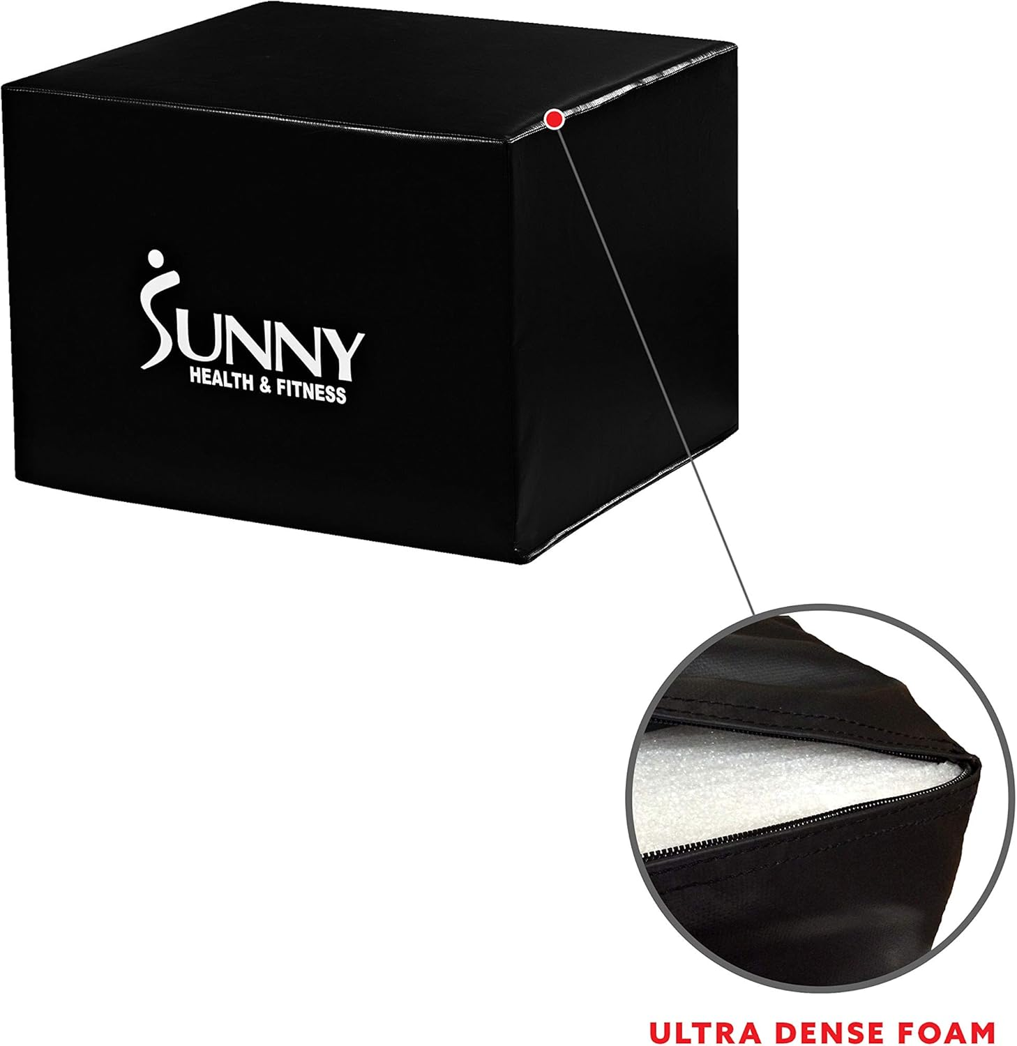 Sunny Health & Fitness Foam Plyo Box with Adjustable Heights and High Weight Capacity