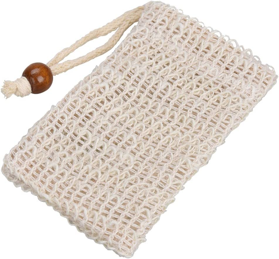 5PCS Soap Exfoliating Bags Ramie Foaming Net Soap Saver Bag Pouch Drawstring image number 3