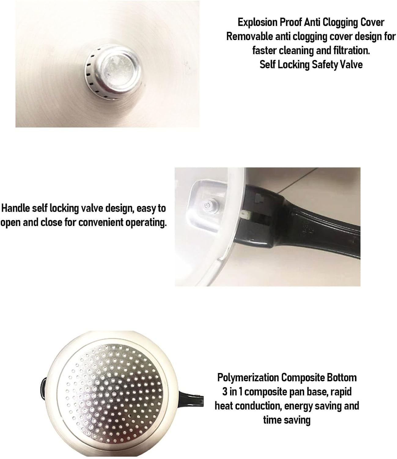 Pressure Cooker, Aluminium Alloy Pressure Canning Pot Cooker Explosion Proof, Large Capacity Rice Cookware Fast Cooking Suitable for Stovetops (20CM/4L) image number 2