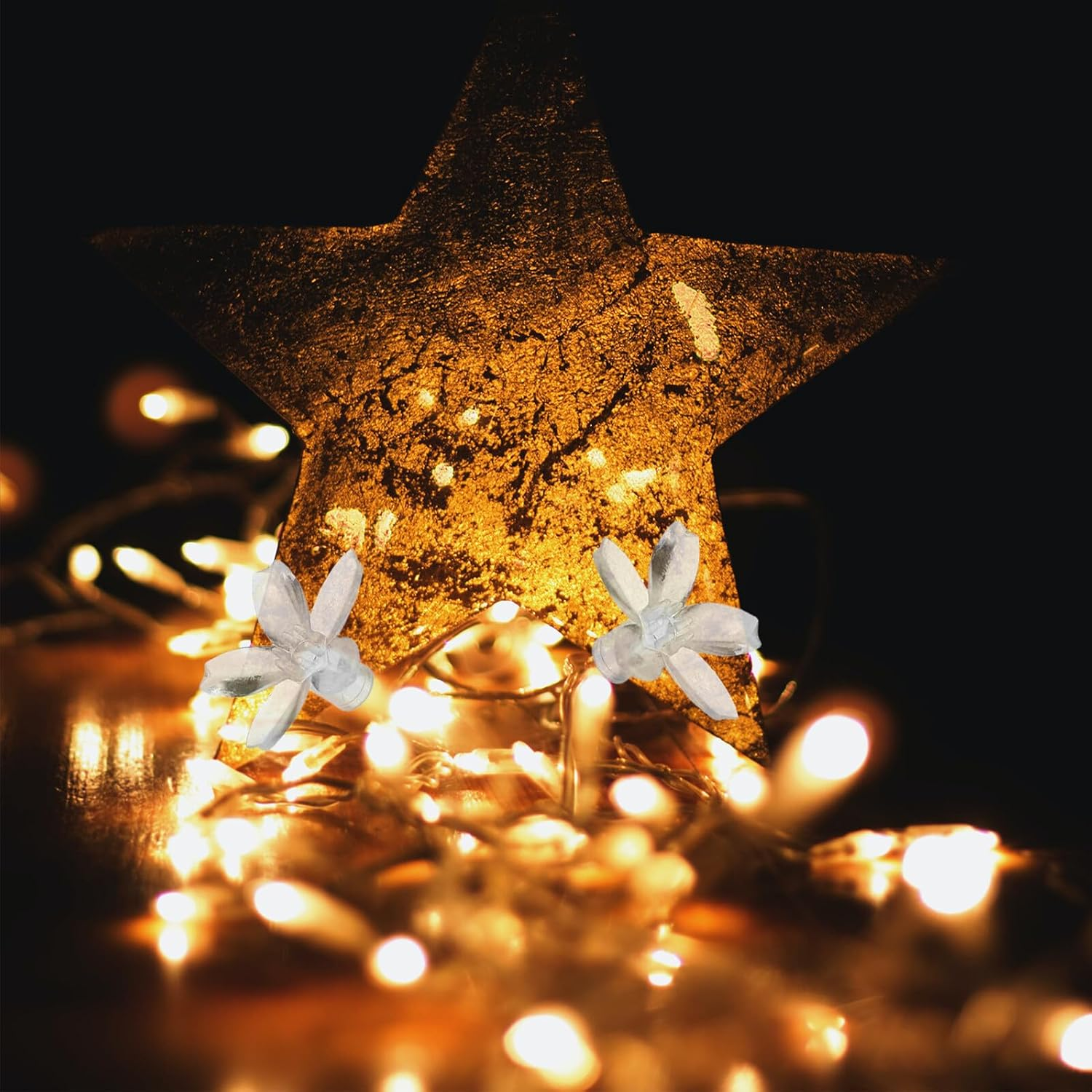 RORPOIR 100Pcs Transparent Cherry Blossom Flower Lampshade Covers for LED String Lights Decorative Wall Lamp Replacement Shades for Party Outdoor Indoor Home Use