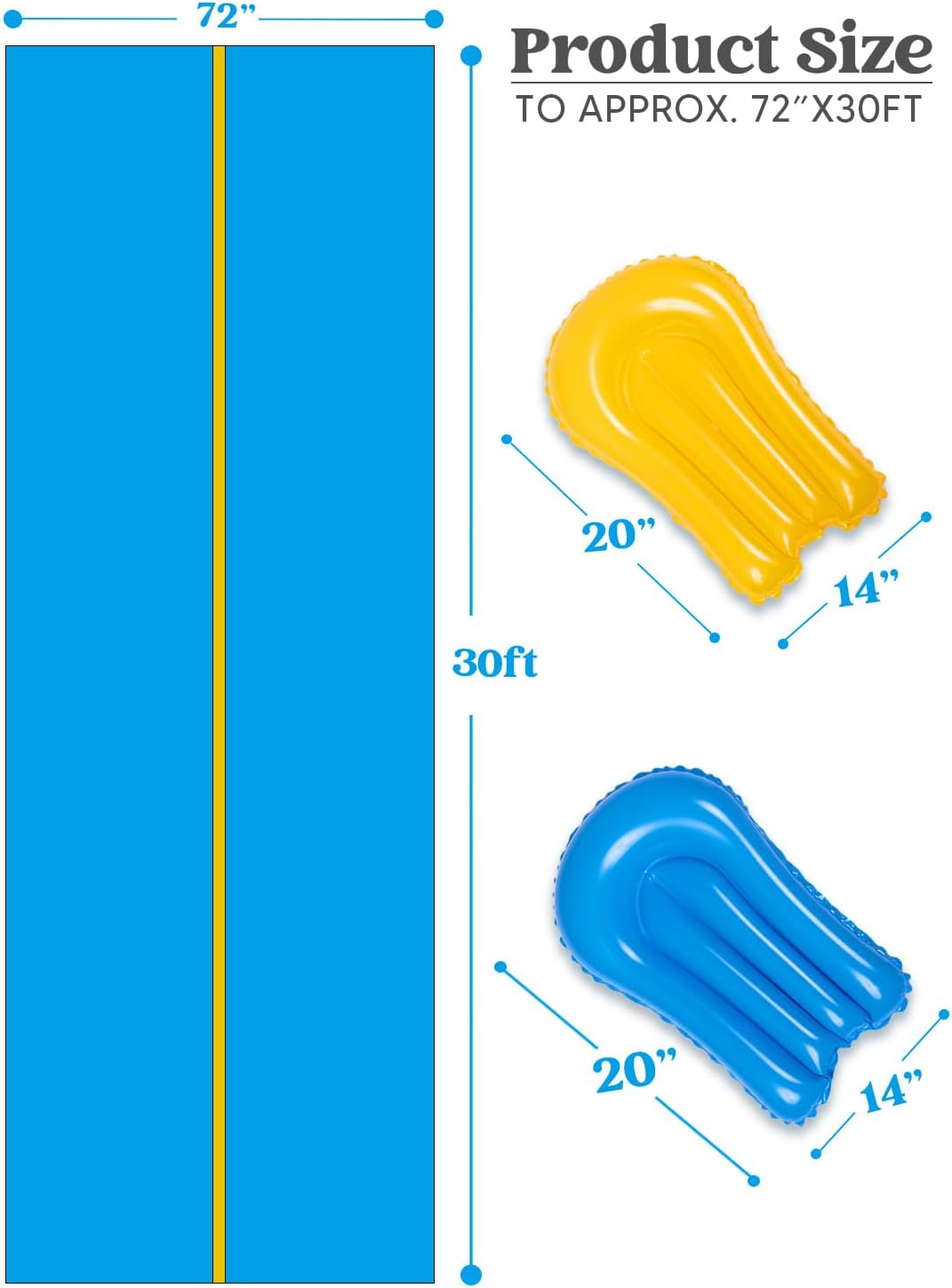 Sloosh Huge Water Slide, 30Ft X 6Ft Heavy Duty Lawn Water Slip with Built-In Sprinkler and 2 Slip Inflatable Boards for Kids Adults Party Summer Yard Lawn Outdoor Play Activities image number 1